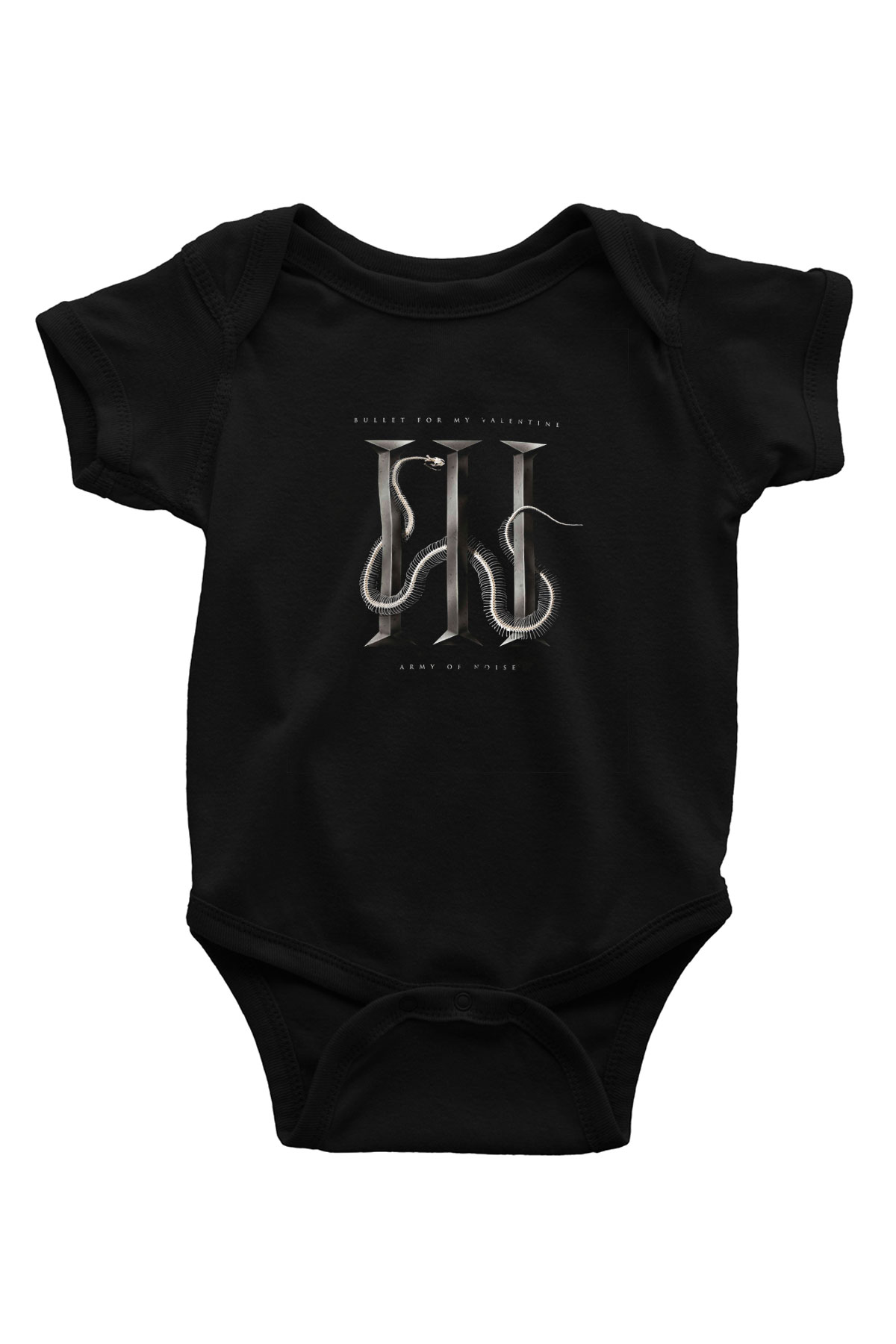 Bullet for My Valentine Baskılı Unisex Siyah Bebek Body - Zıbın