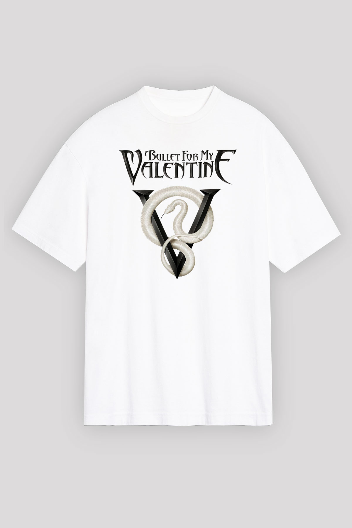 Bullet for My Valentine Beyaz Unisex Oversize Tişört T-Shirt