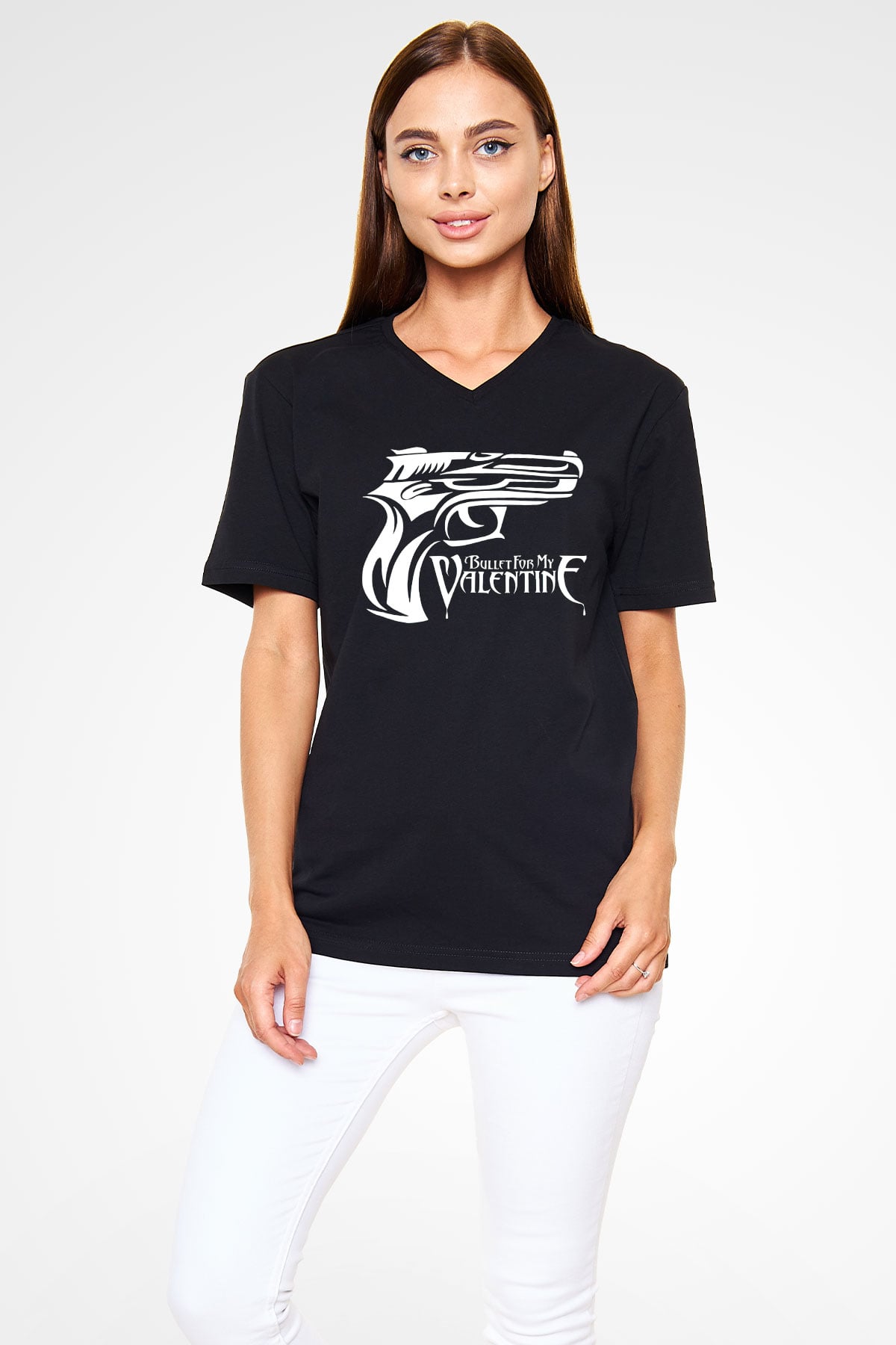Bullet for My Valentine Siyah Unisex V Yaka Tişört
