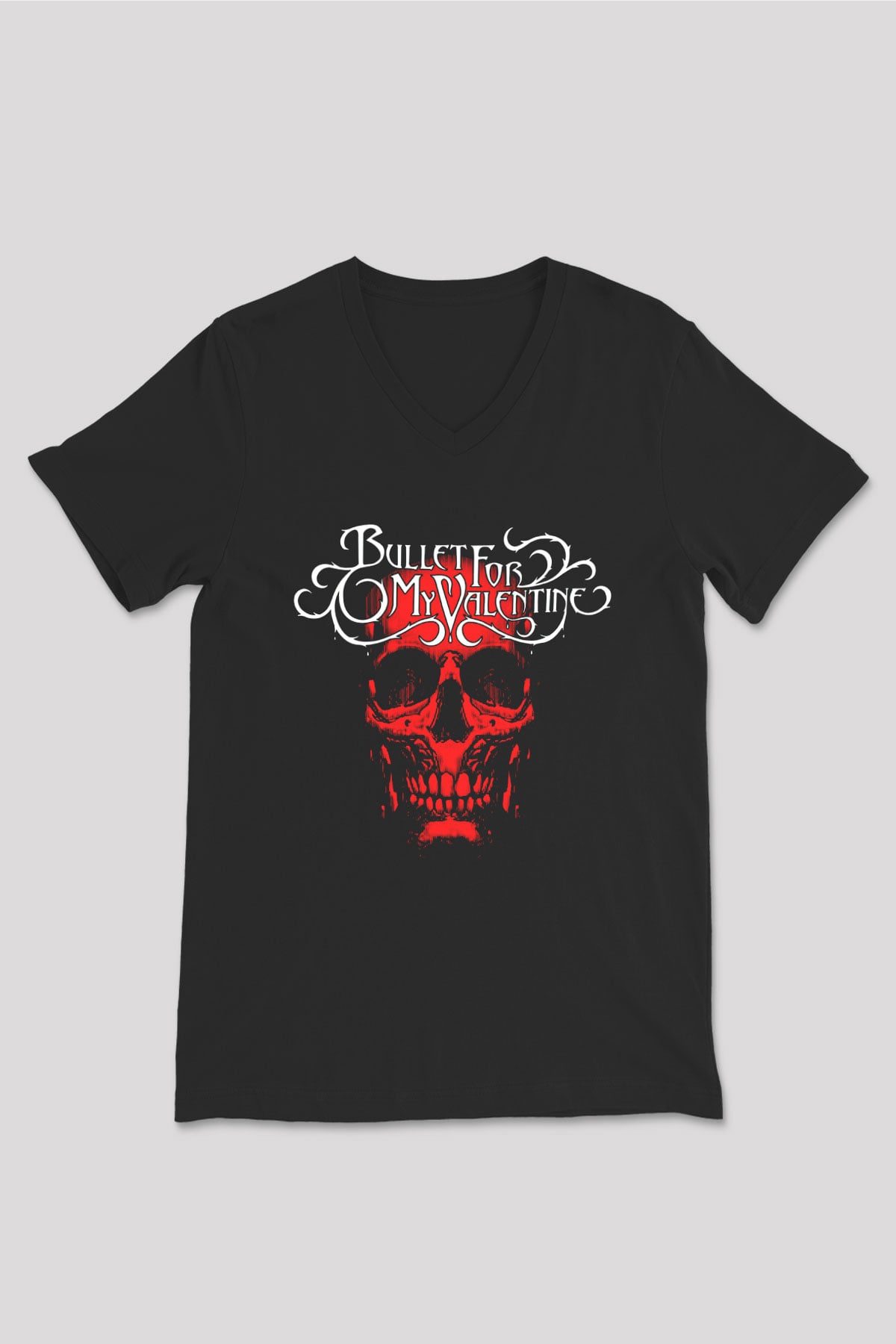 Bullet for My Valentine Siyah Unisex V Yaka Tişört T-Shirt
