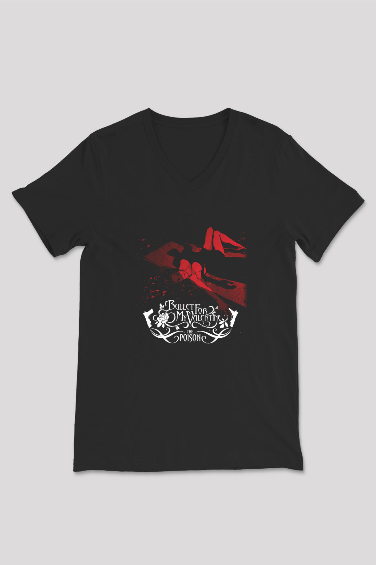 Bullet for My Valentine Siyah Unisex V Yaka Tişört T-Shirt