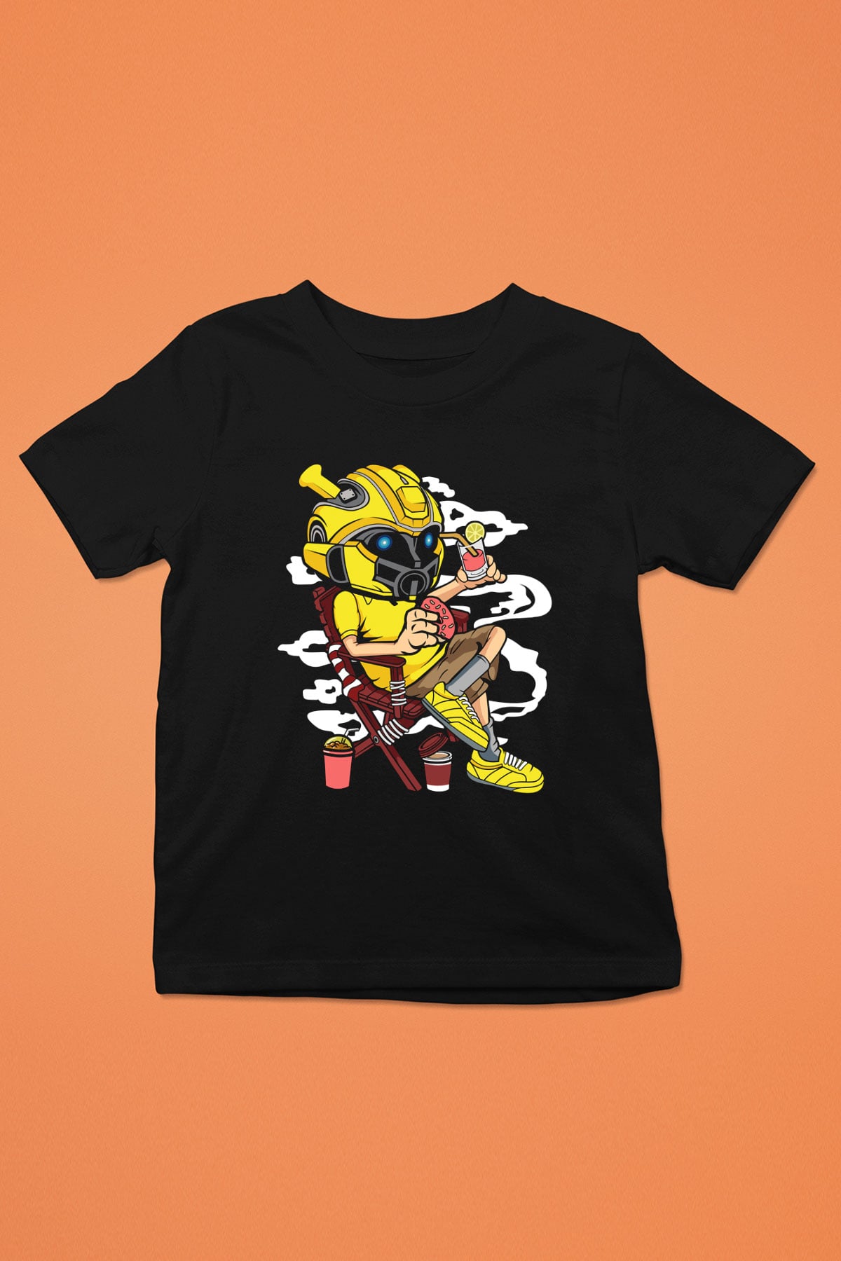 Bumble Bee Holiday Baskılı Unisex Siyah Çocuk Tişört