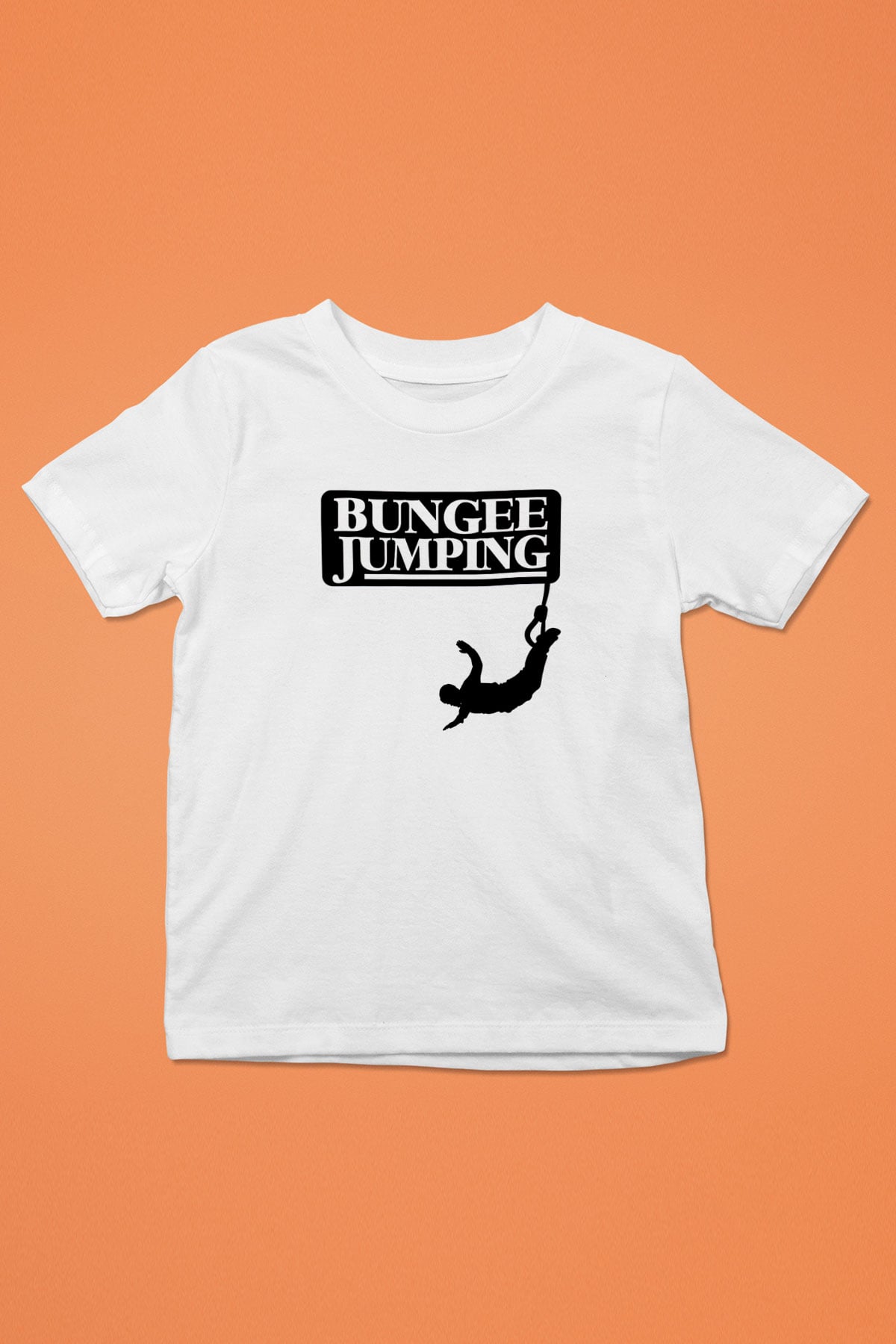Bungee Jumping Baskılı Unisex Beyaz Çocuk Tişört - Tshirt