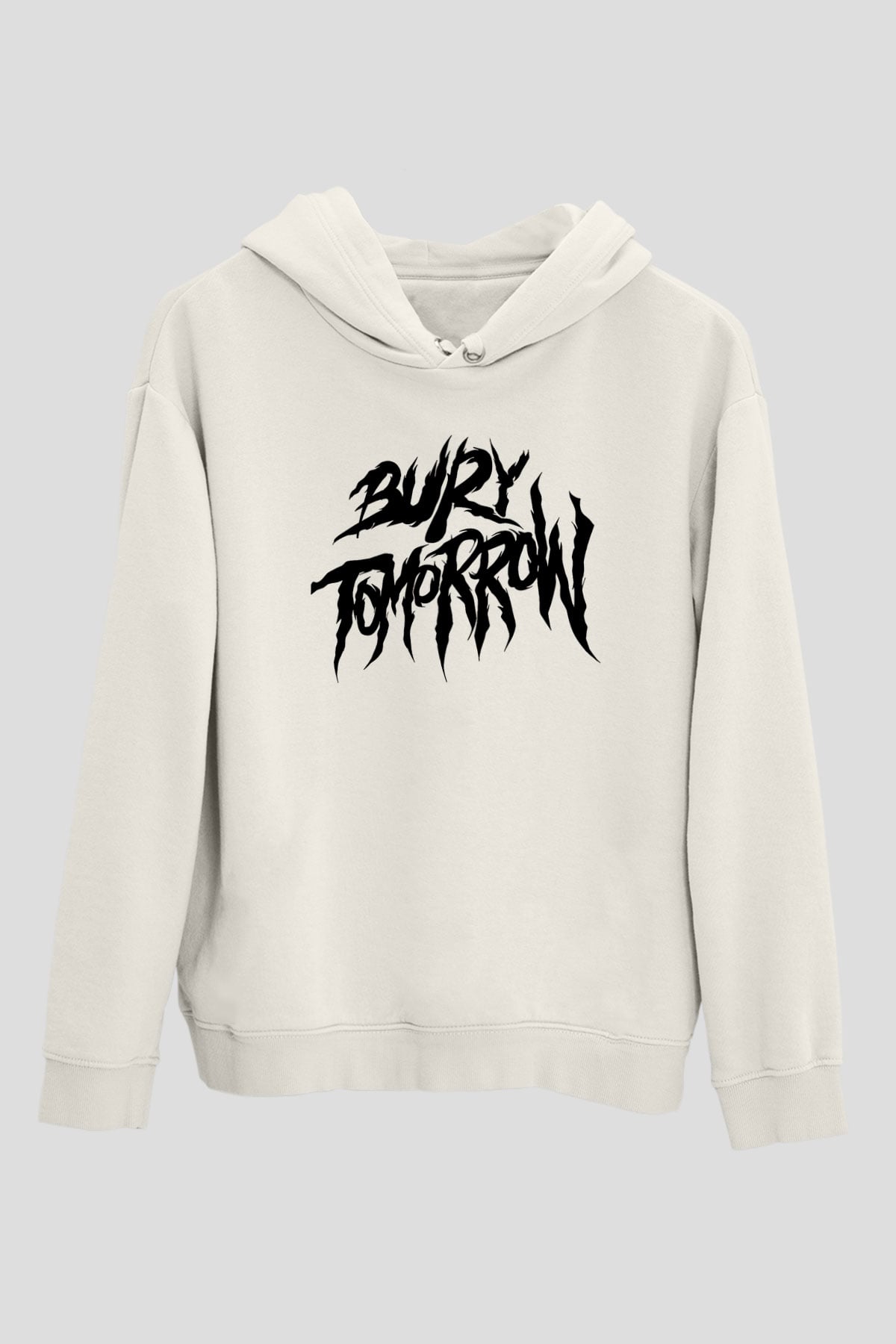 Bury Tomorrow Baskılı Beyaz Unisex Kapüşonlu Sweatshirt
