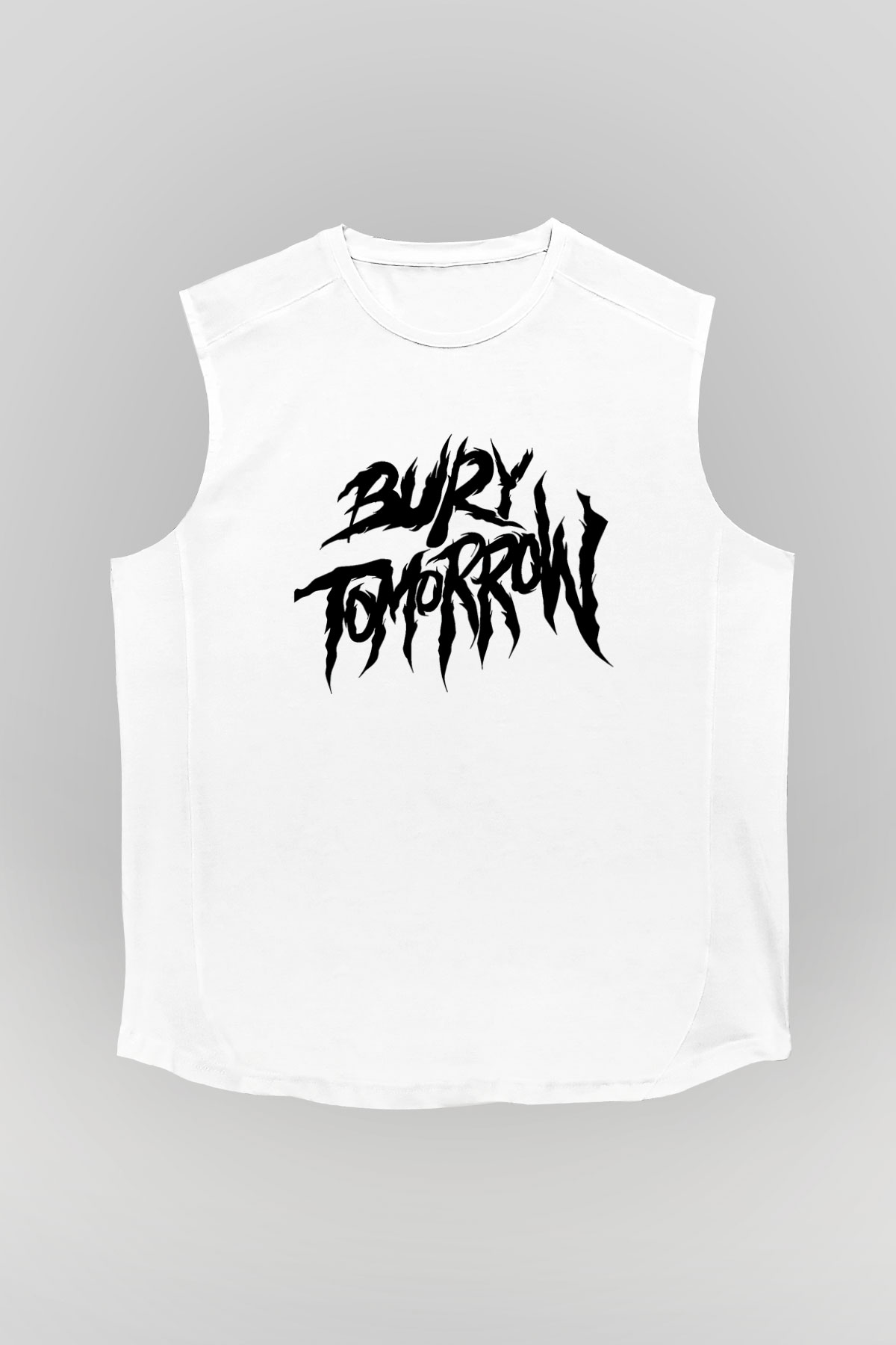 Bury Tomorrow Baskılı Beyaz Unisex Kolsuz Tişört - Tshirt