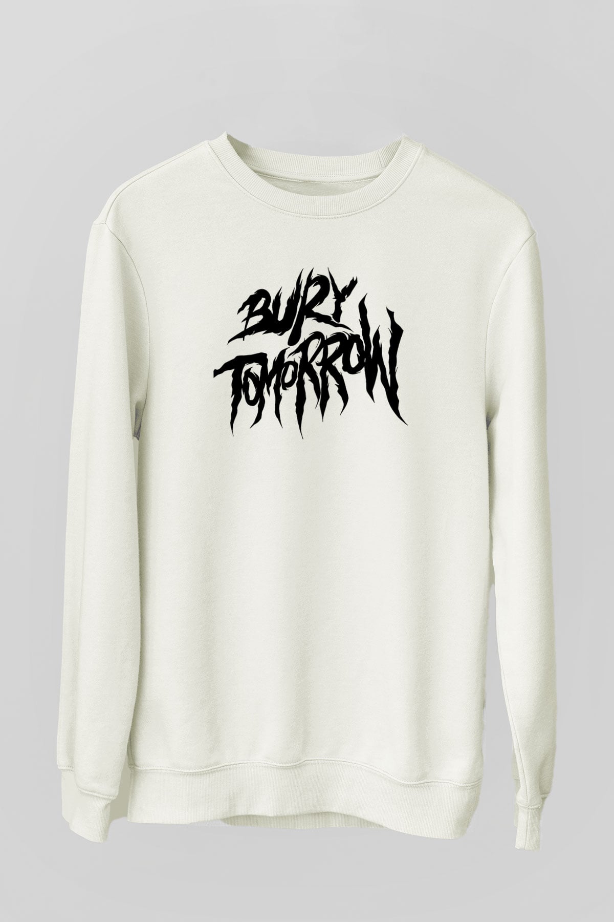 Bury Tomorrow Baskılı Beyaz Unisex Sweatshirt