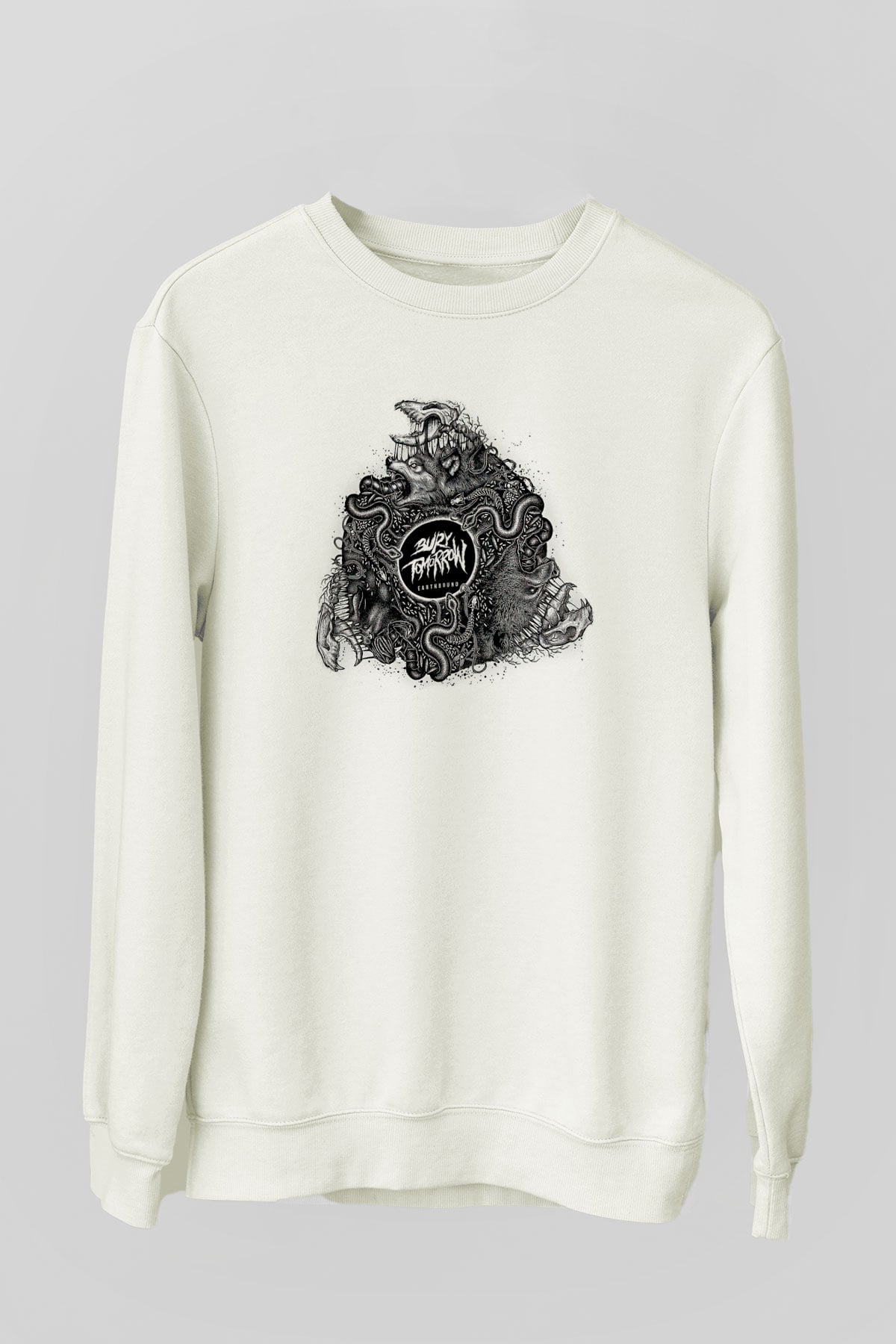 Bury Tomorrow Baskılı Beyaz Unisex Sweatshirt