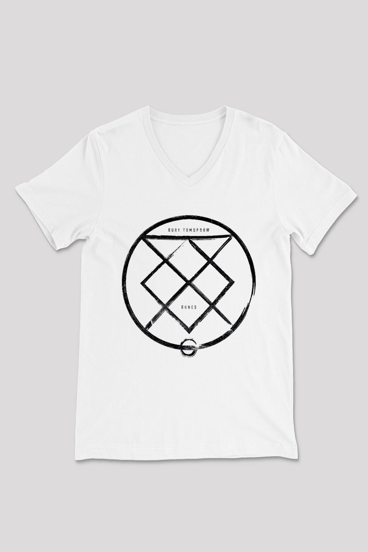 Bury Tomorrow Baskılı Beyaz Unisex V Yaka Tişört - Tshirt
