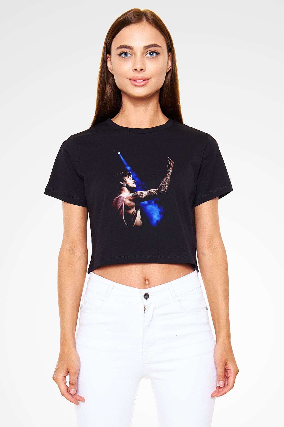 Bury Tomorrow Baskılı Siyah Crop Top Kadın Tişört - Tshirt