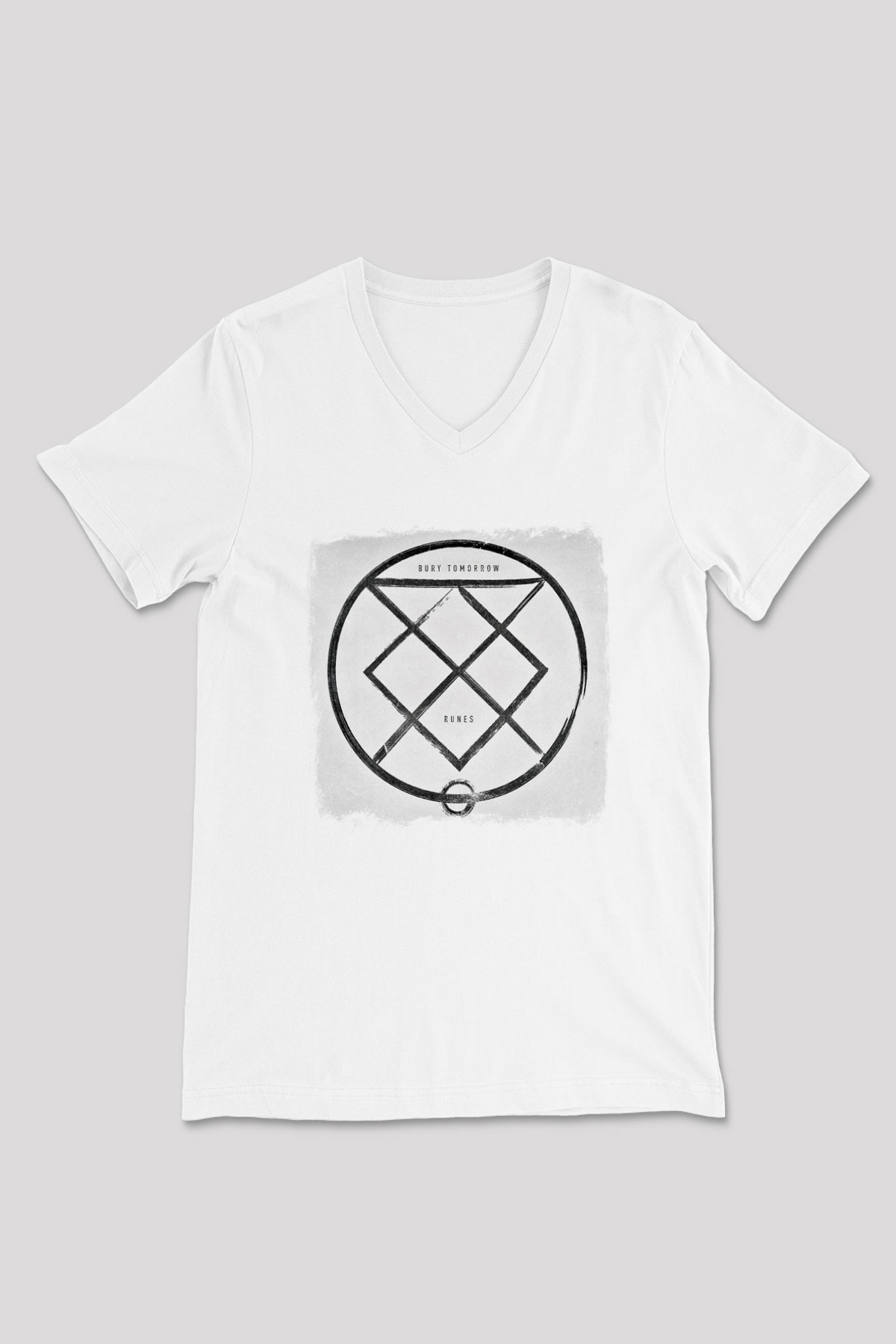 Bury Tomorrow Baskılı Unisex Beyaz V Yaka Tişört