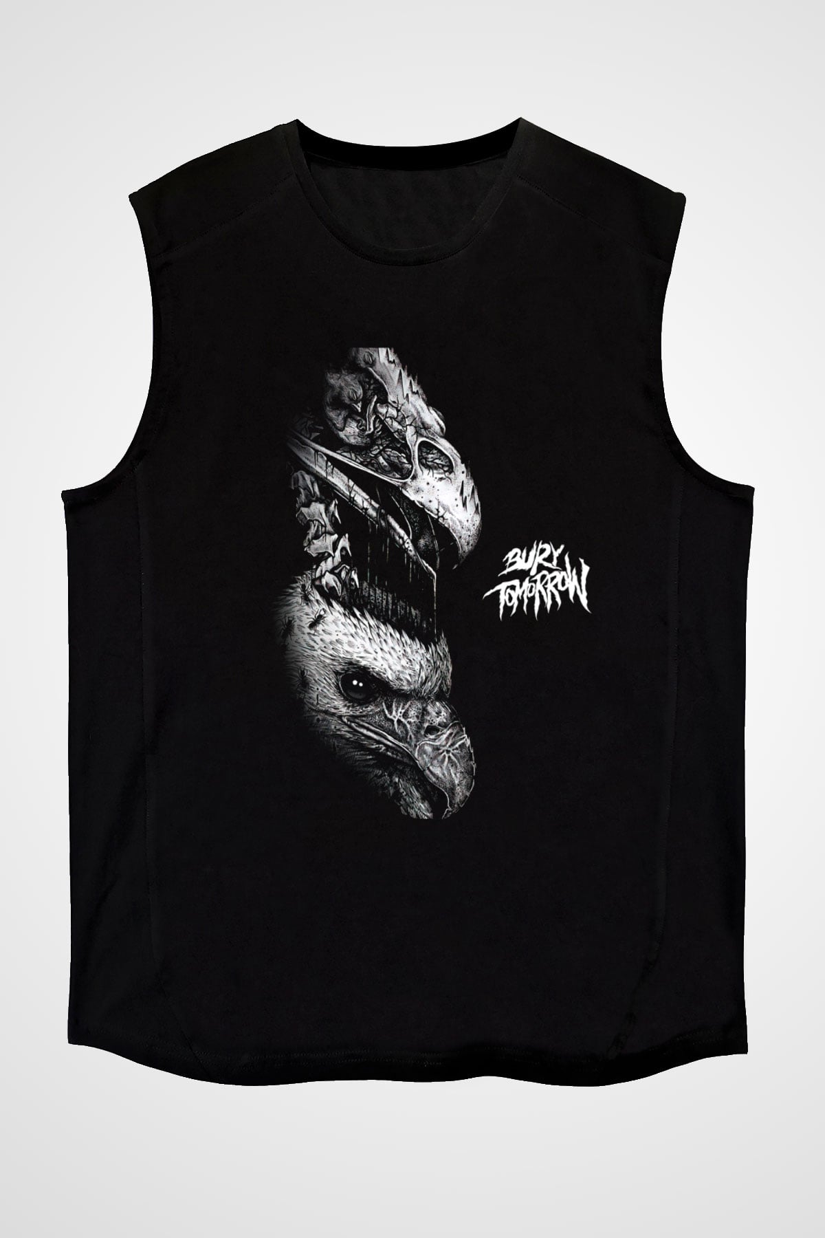 Bury Tomorrow Baskılı Unisex Siyah Kolsuz Tişört - Tshirt
