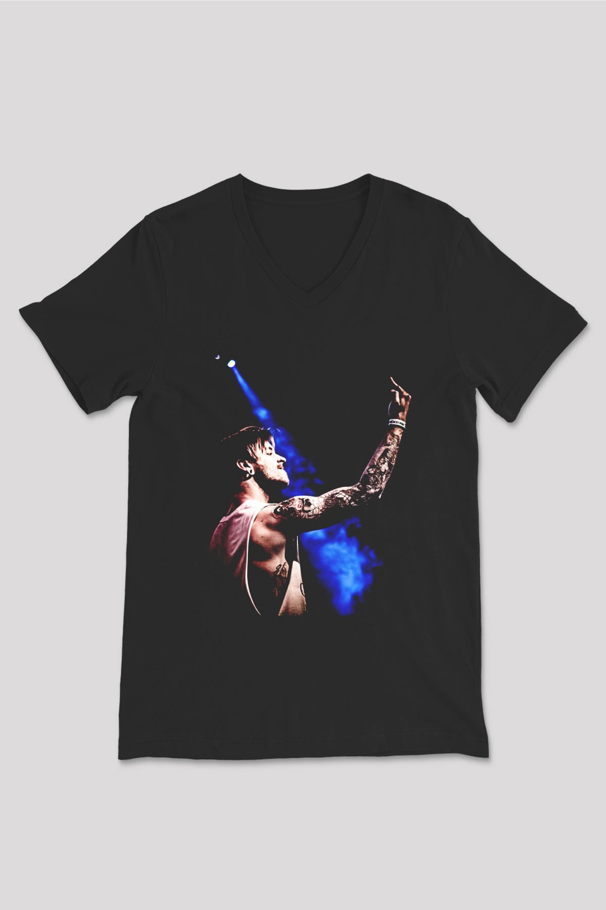 Bury Tomorrow Baskılı Unisex Siyah V Yaka Tişört - Tshirt