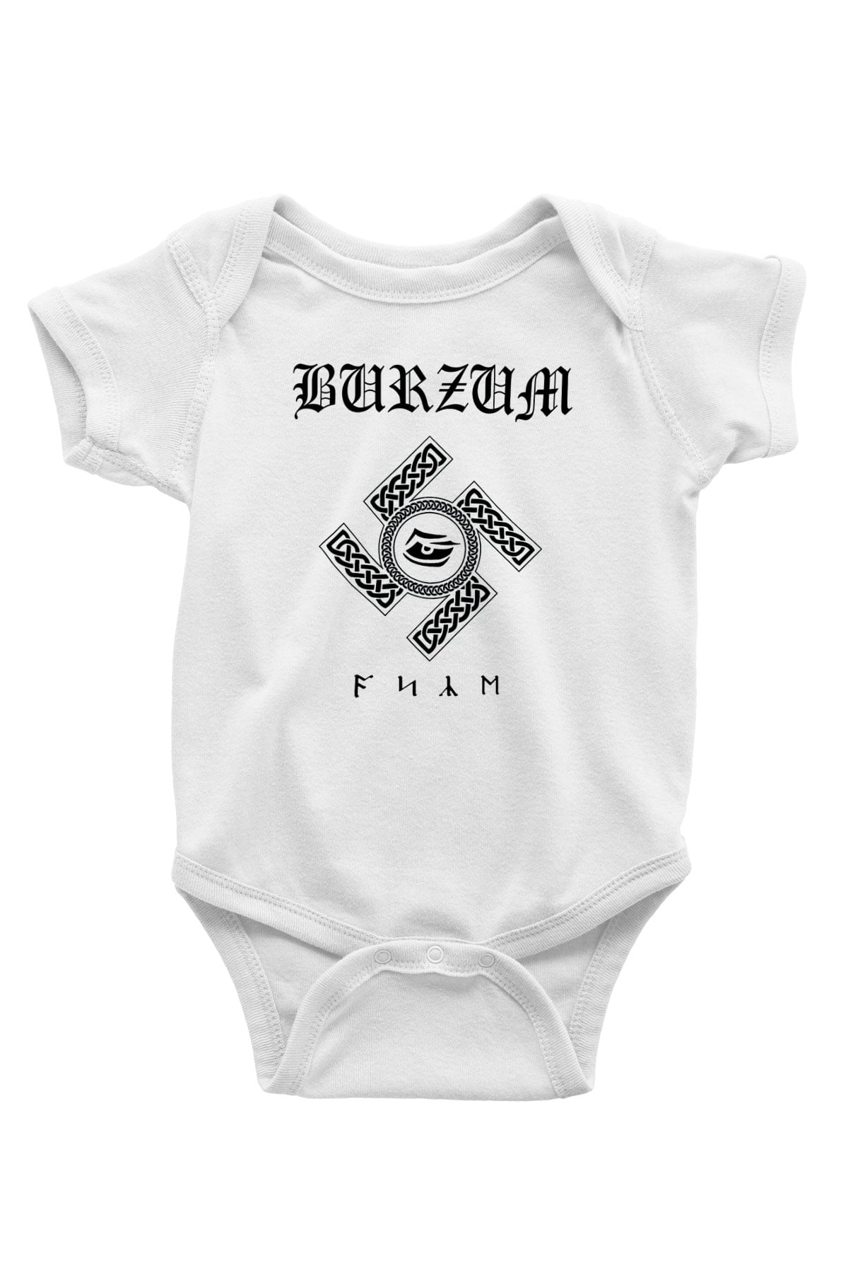 Burzum Baskılı Beyaz Unisex Bebek Body - Zıbın
