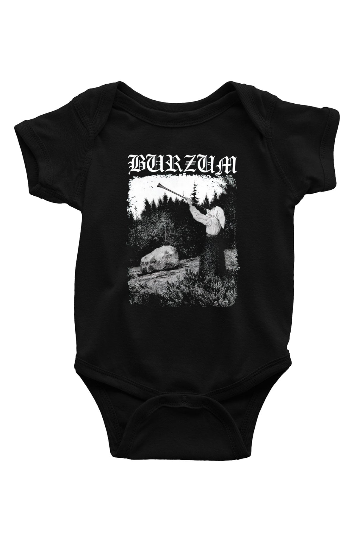 Burzum Baskılı Siyah Bebek Body - Zıbın