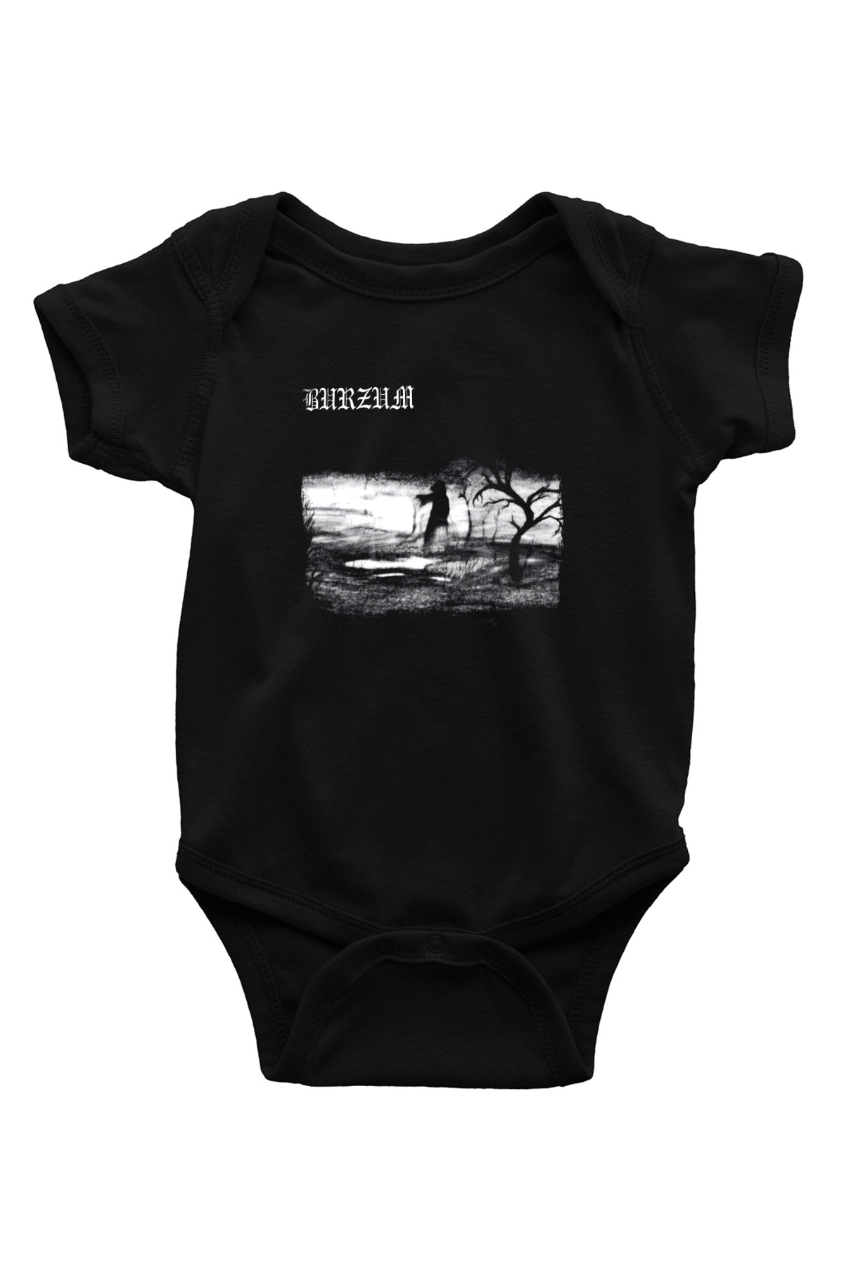 Burzum Baskılı Unisex Siyah Bebek Body - Zıbın