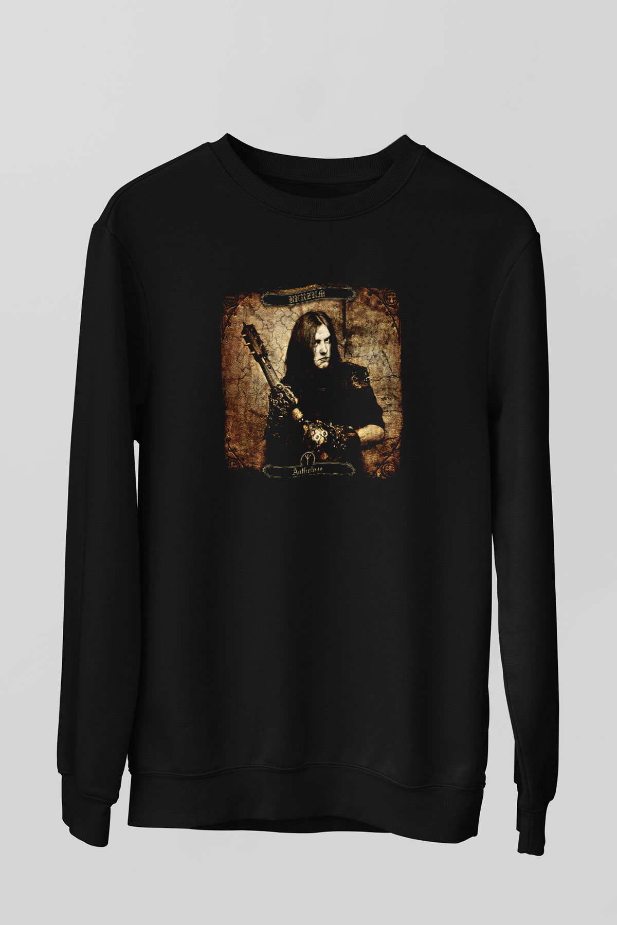 Burzum Baskılı Unisex Siyah Sweatshirt