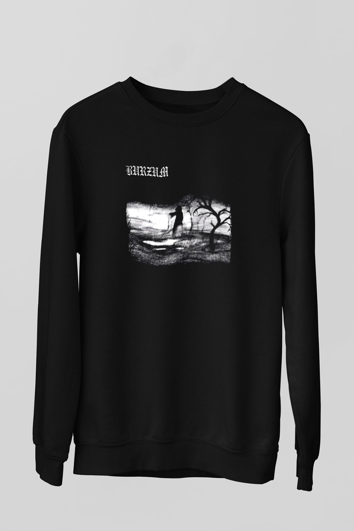 Burzum Baskılı Unisex Siyah Sweatshirt