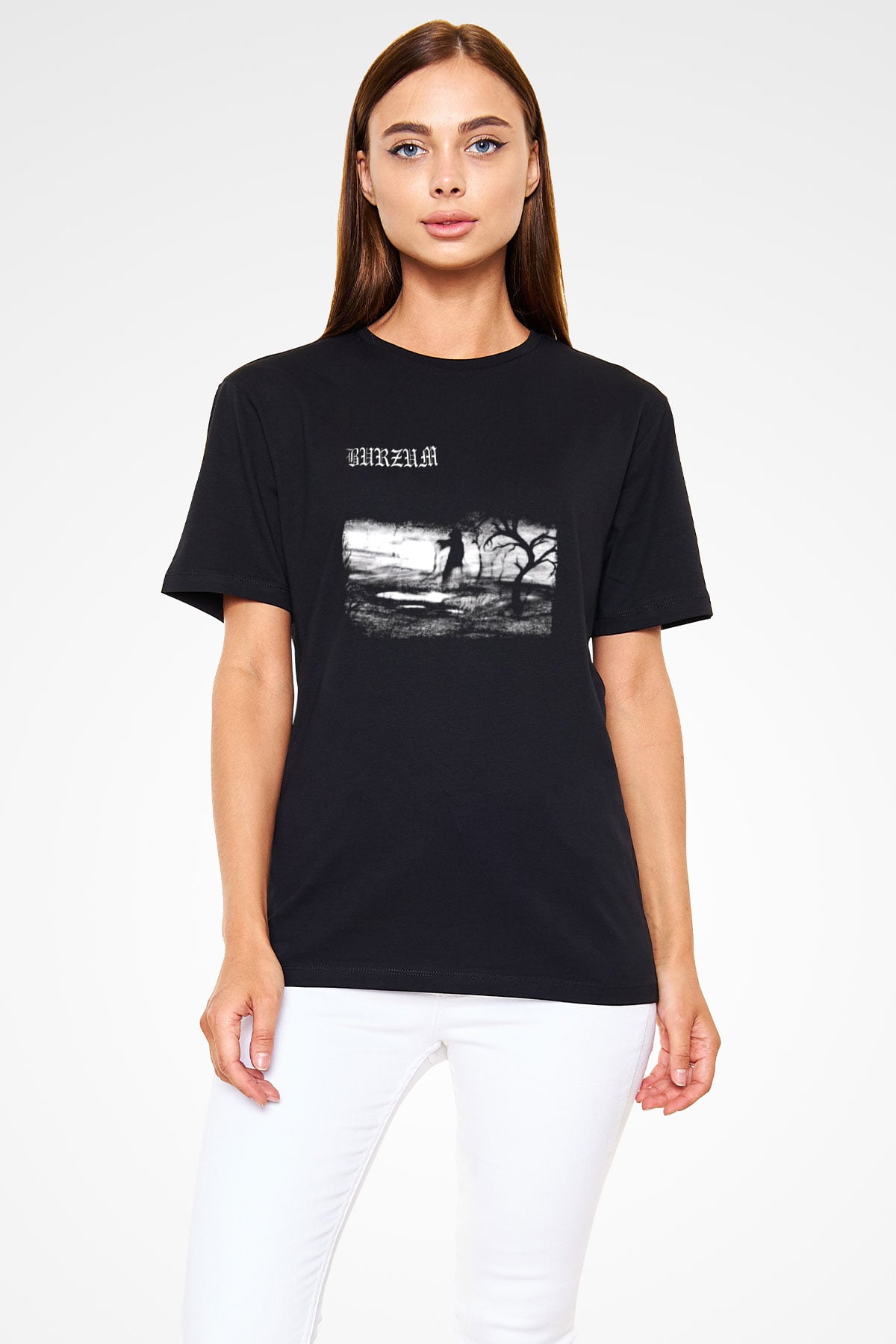 Burzum Baskılı Unisex Siyah Tişört