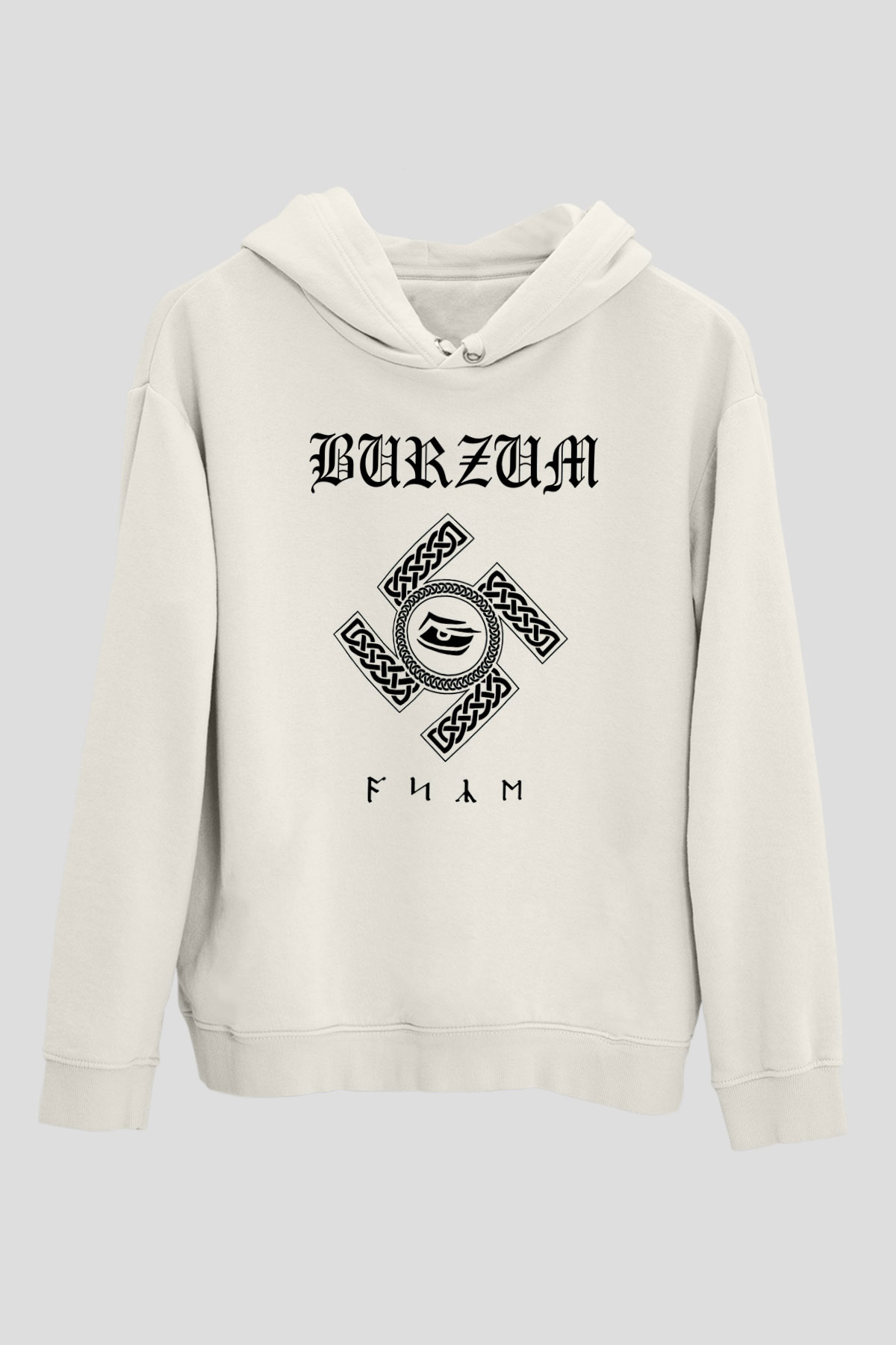 Burzum Beyaz Unisex Kapşonlu Sweatshirt