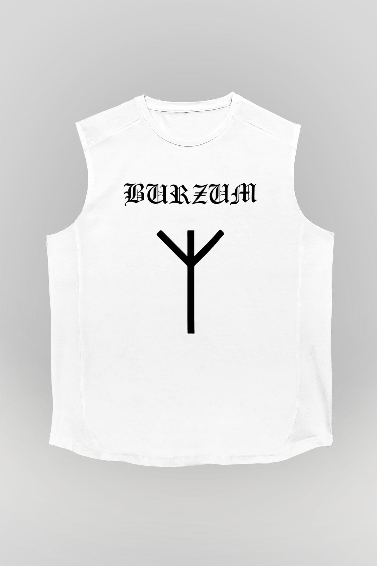 Burzum Beyaz Unisex Kolsuz Tişört