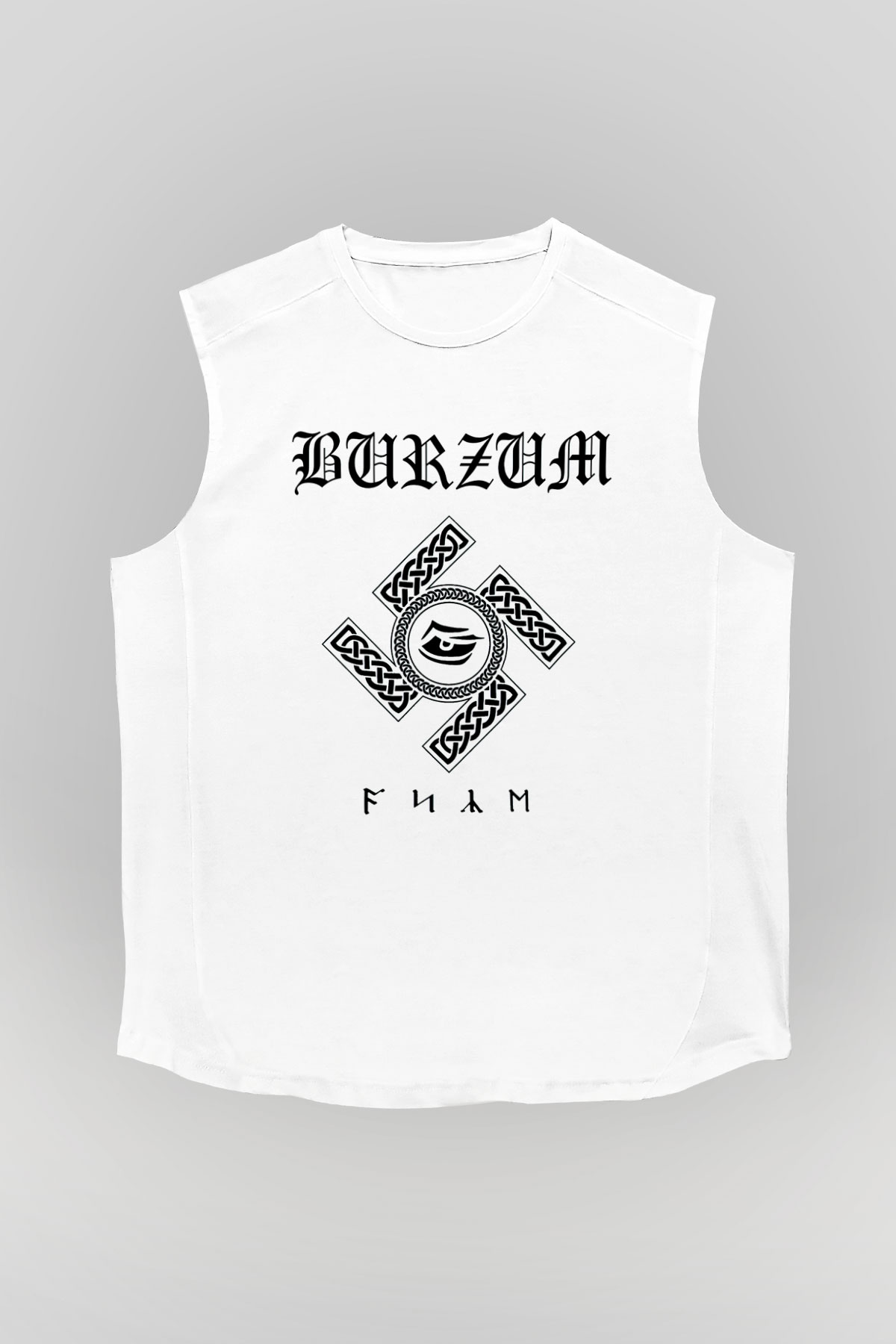 Burzum Beyaz Unisex Kolsuz Tişört