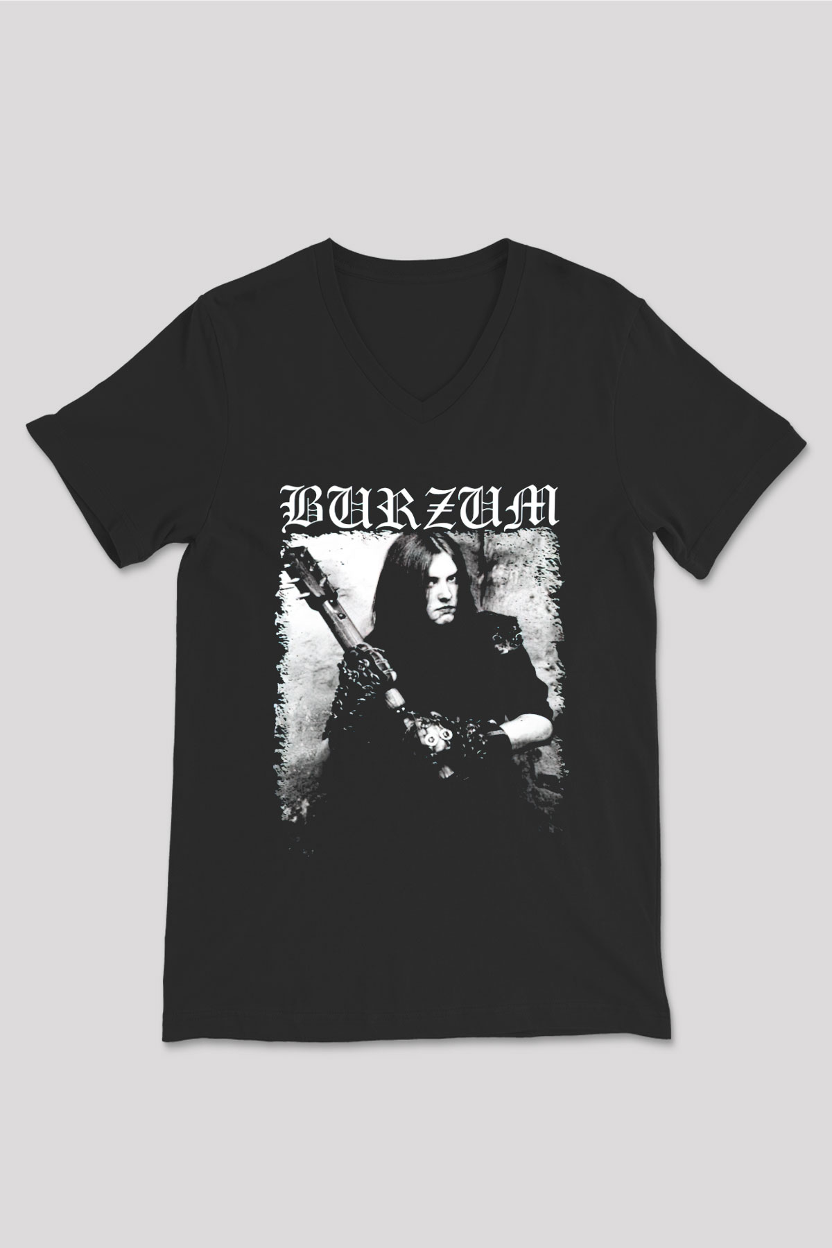 Burzum Siyah Unisex V Yaka Tişört