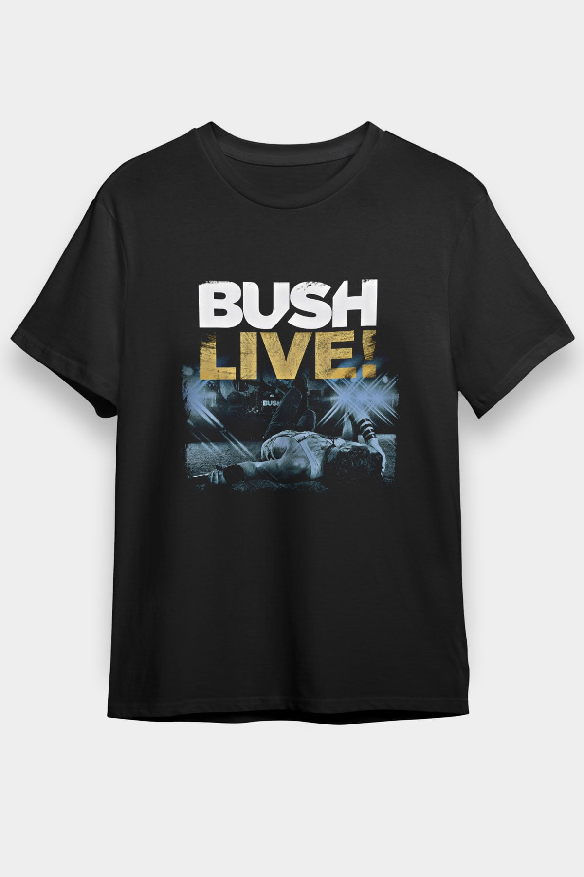 Bush Baskılı Unisex Siyah Tişört