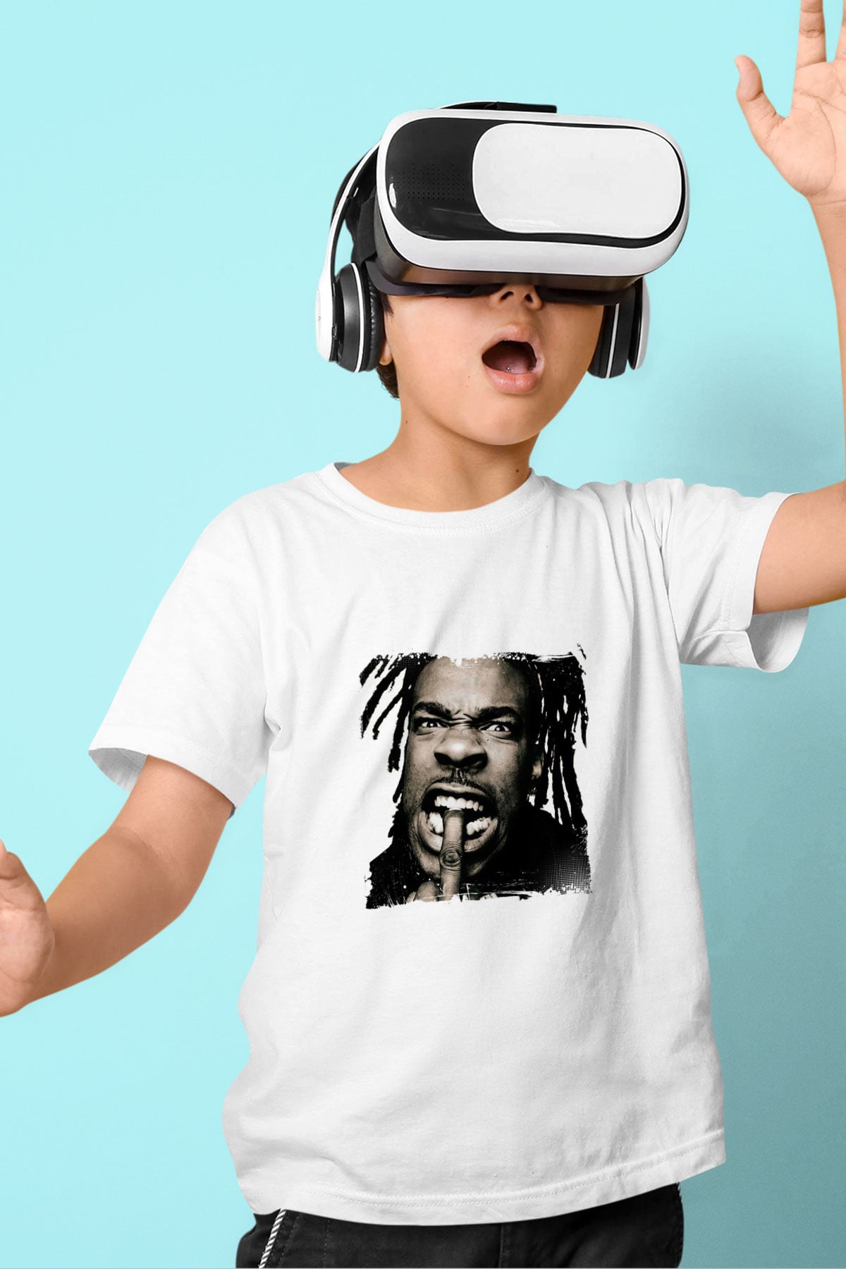 Busta Rhymes Baskılı Unisex Beyaz Çocuk Tişört