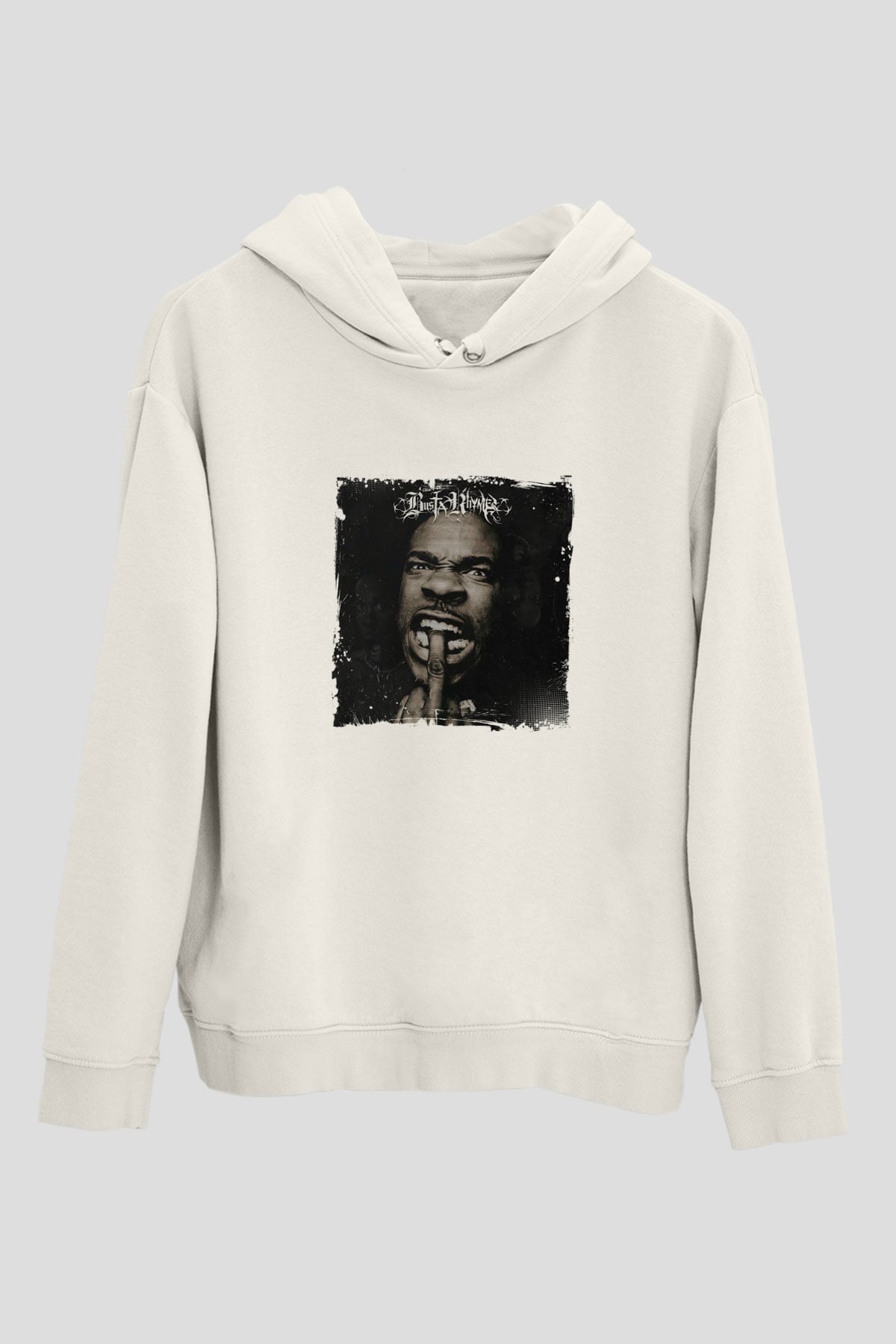 Busta Rhymes Baskılı Unisex Beyaz Kapüşonlu Sweatshirt