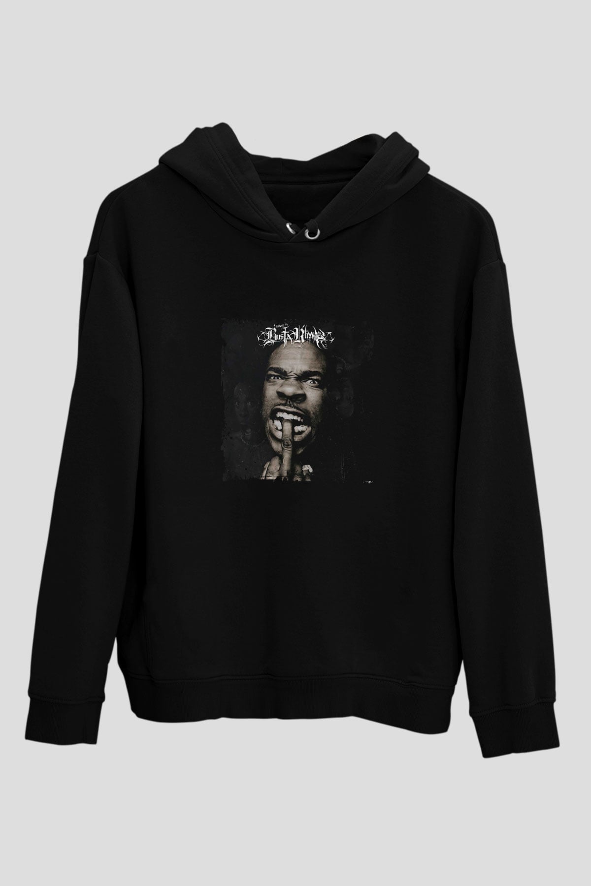 Busta Rhymes Baskılı Unisex Siyah Hoodie