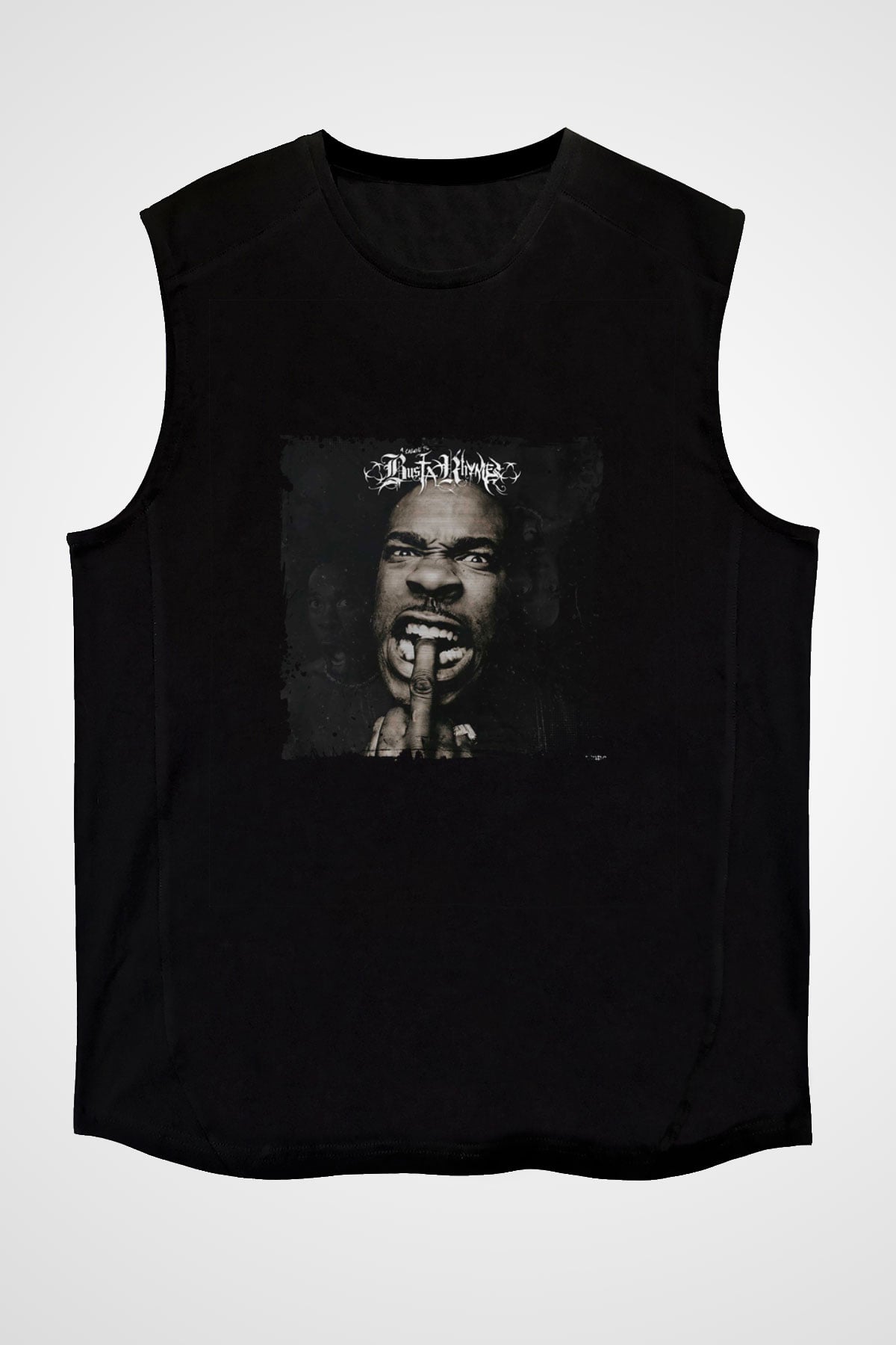 Busta Rhymes Baskılı Unisex Siyah Kolsuz Tişört