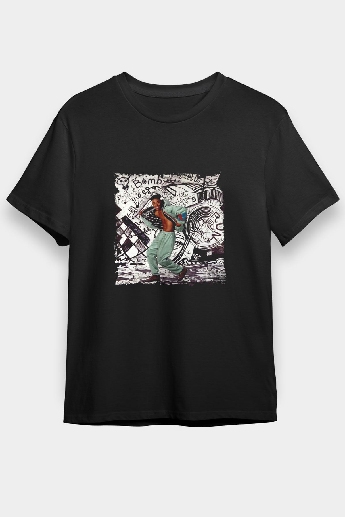 Busta Rhymes Baskılı Unisex Siyah Tişört