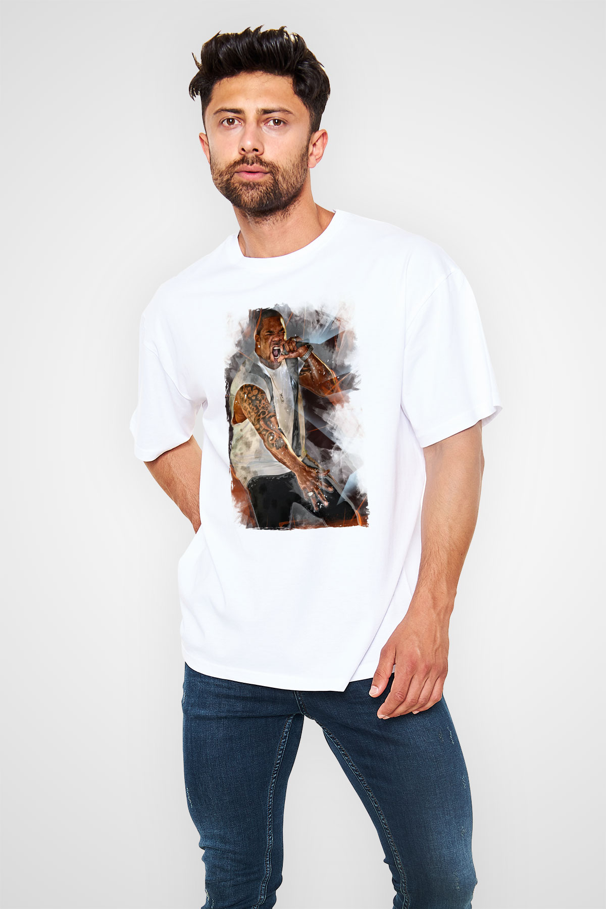 Busta Rhymes Beyaz Unisex Tişört T-Shirt - TişörtFabrikası