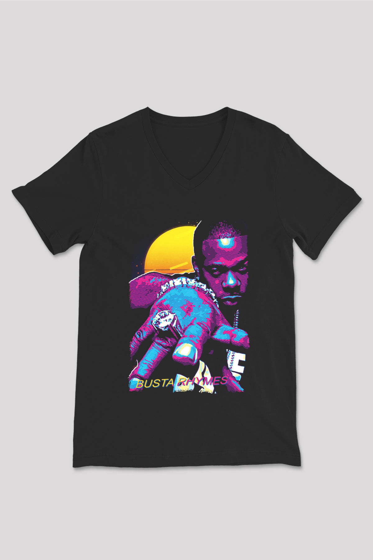Busta Rhymes Siyah Unisex V Yaka Tişört
