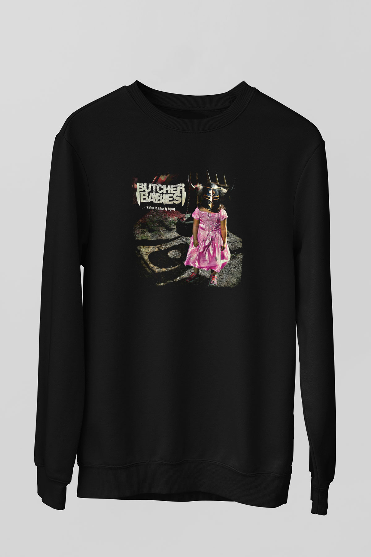 Butcher Babies Baskılı Unisex Siyah Sweatshirt