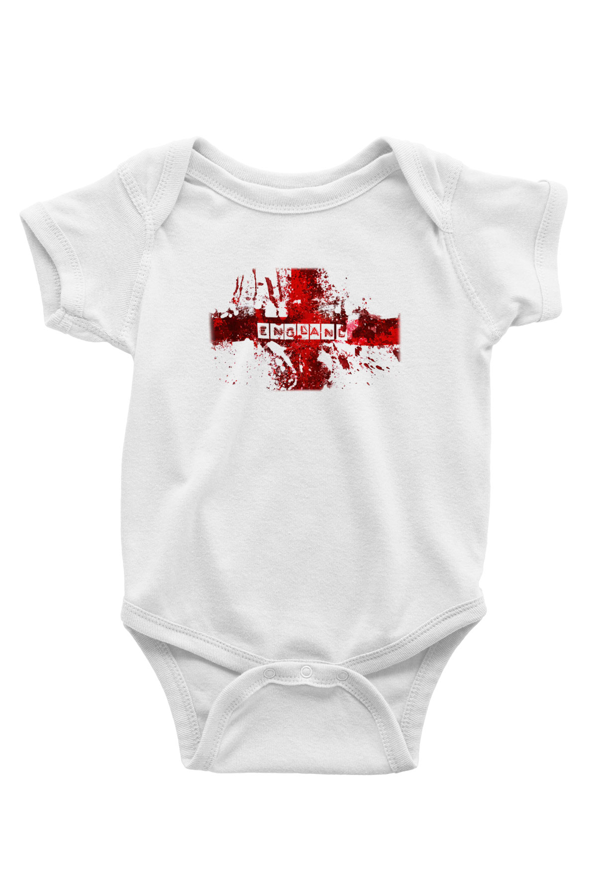 Büyük Britanya Baskılı Beyaz Unisex Bebek Body - Zıbın