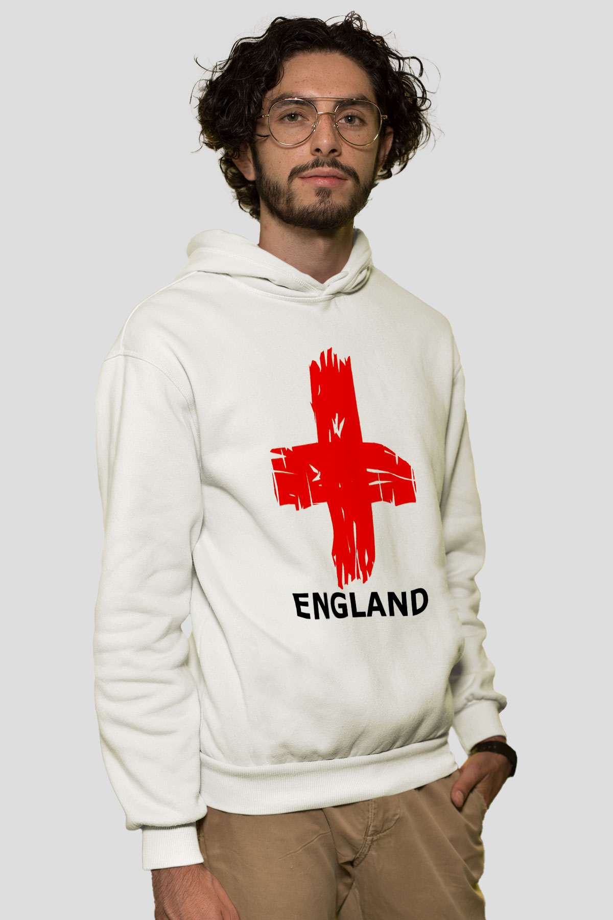 Büyük Britanya Beyaz Unisex Hoodie
