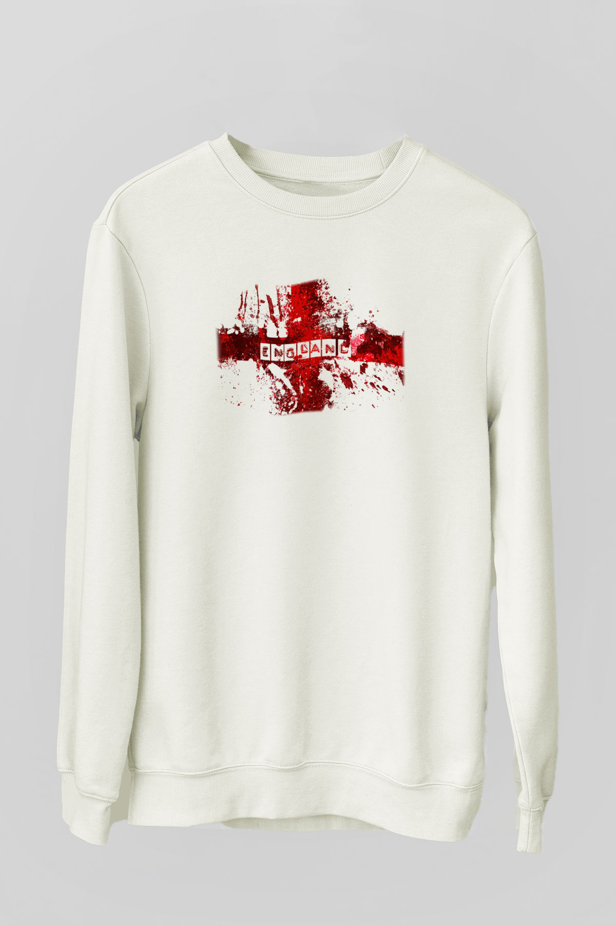 Büyük Britanya Beyaz Unisex Sweatshirt