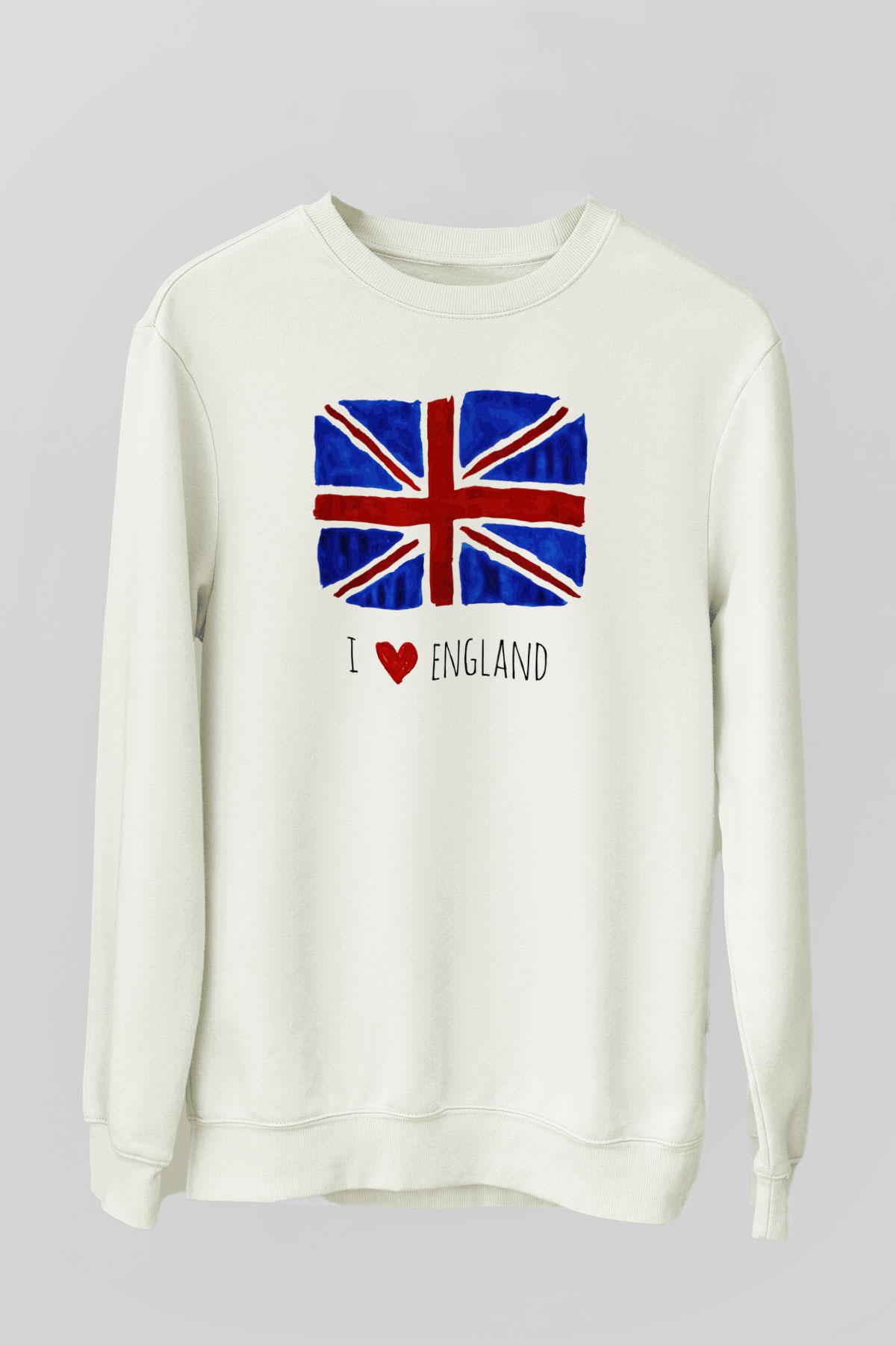 Büyük Britanya Beyaz Unisex Sweatshirt