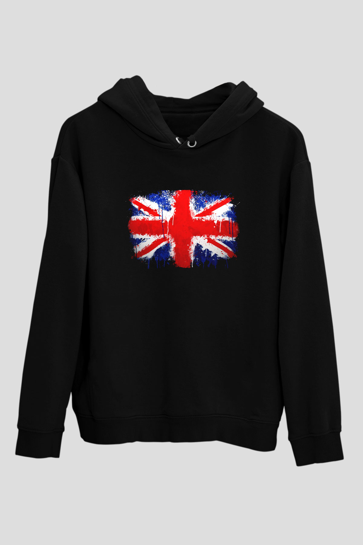 Büyük Britanya Siyah Unisex Hoodie