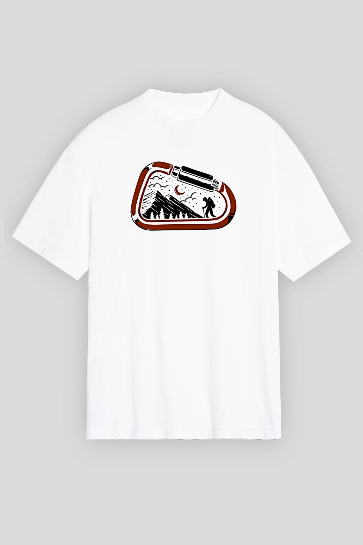 Buz Hokeyi Baskılı Unisex Beyaz Oversize Tişört - Tshirt