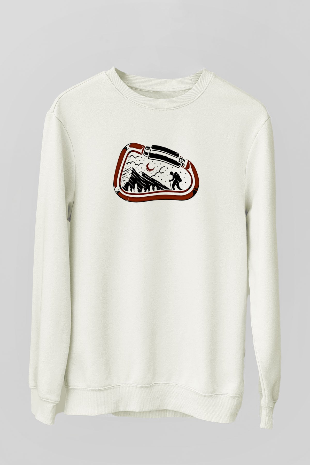 Buz Hokeyi Baskılı Unisex Ekru Sweatshirt