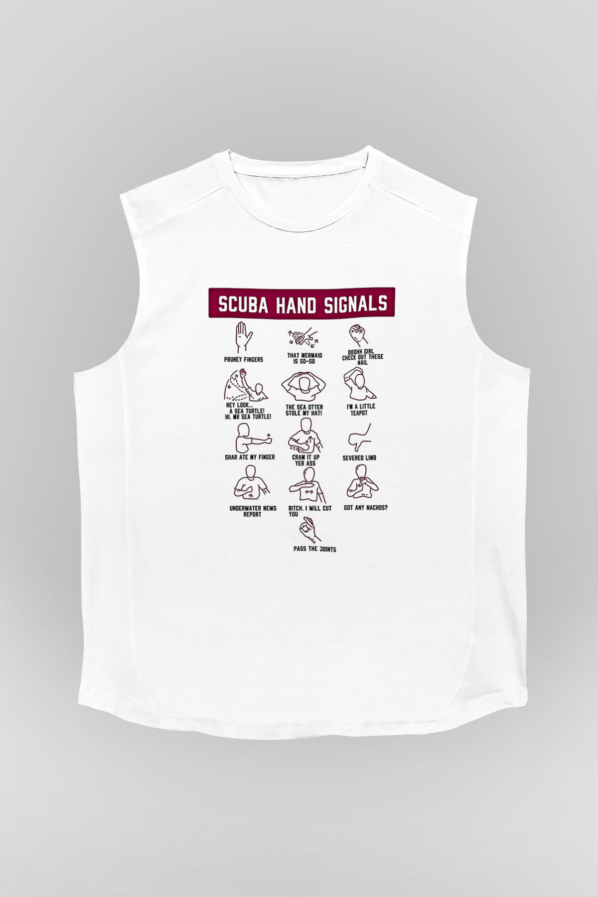 Buz Hokeyi Baskılı Unisex Kolsuz Beyaz Tişört