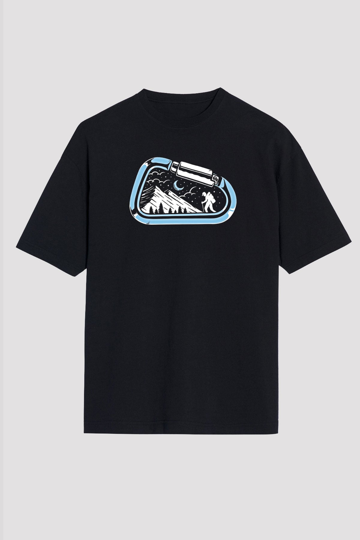 Buz Hokeyi - Ice Hockey Baskılı Unisex Siyah Oversize Tişört
