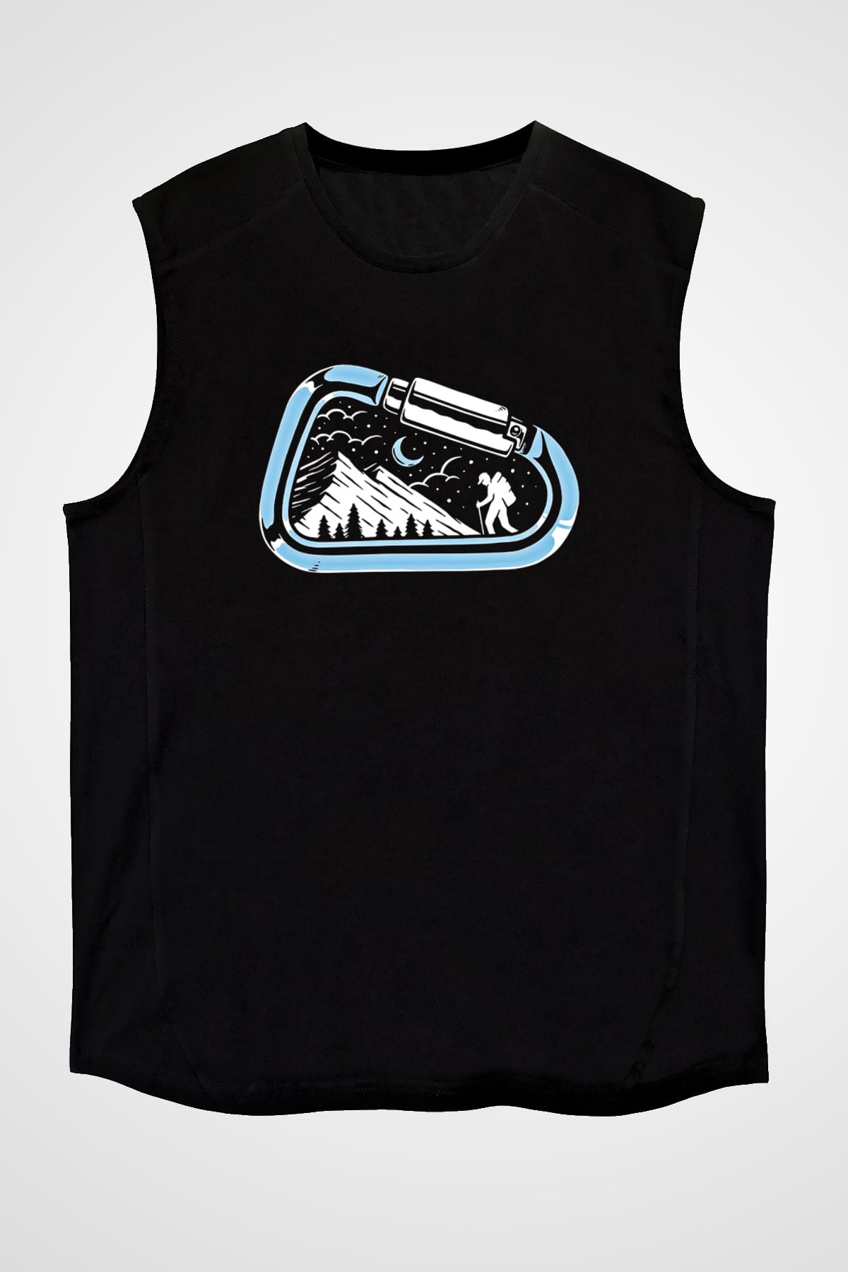 Buz Hokeyi - Ice Hockey Baskılı Unisex Siyah Kolsuz Tişört