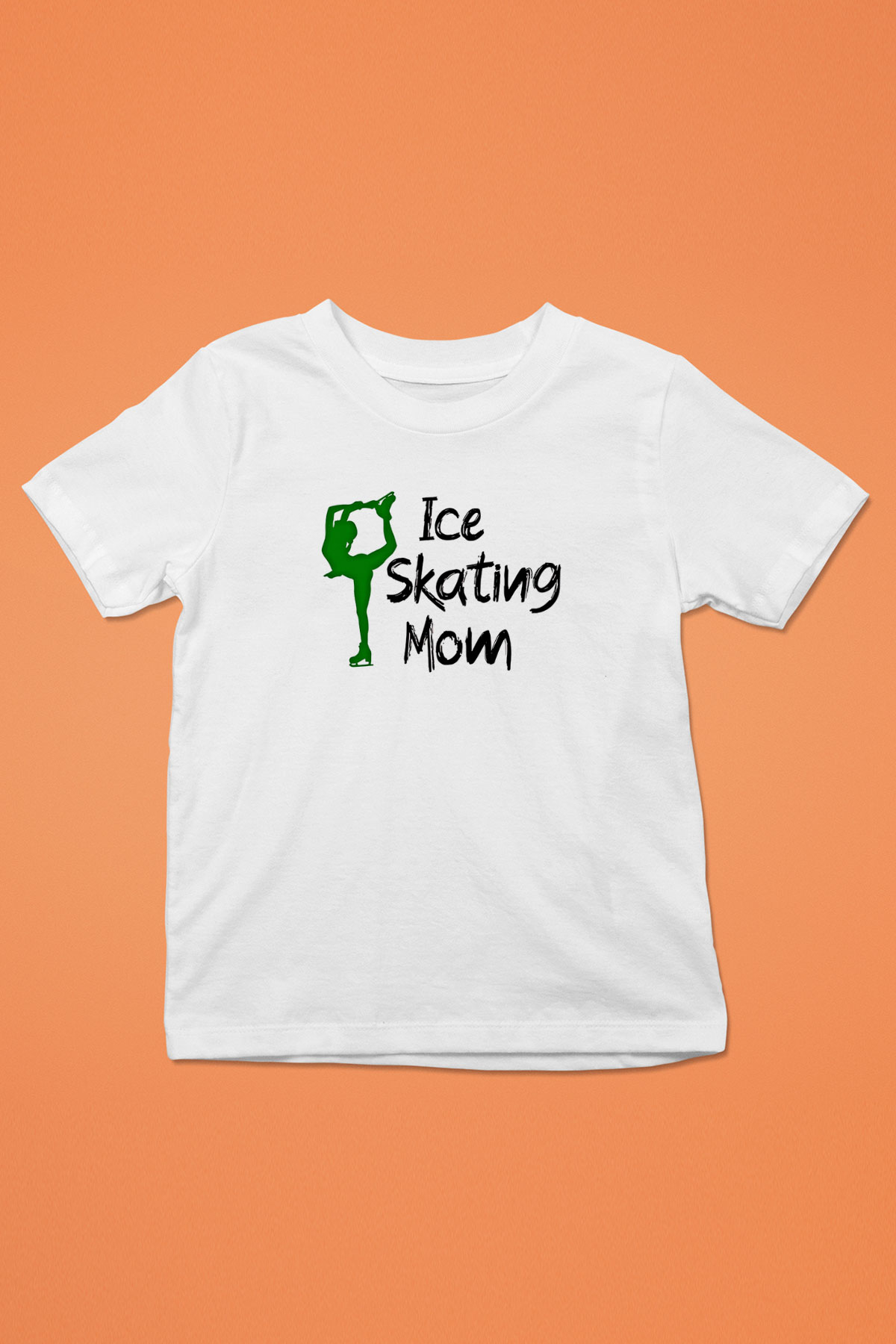 Buz Pateni Baskılı Unisex Beyaz Çocuk Tişört - Tshirt