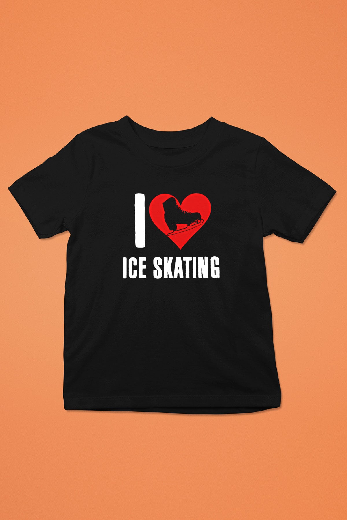 Buz Pateni - Ice skating Baskılı Unisex Siyah Çocuk Tİşörtü - Tshirt