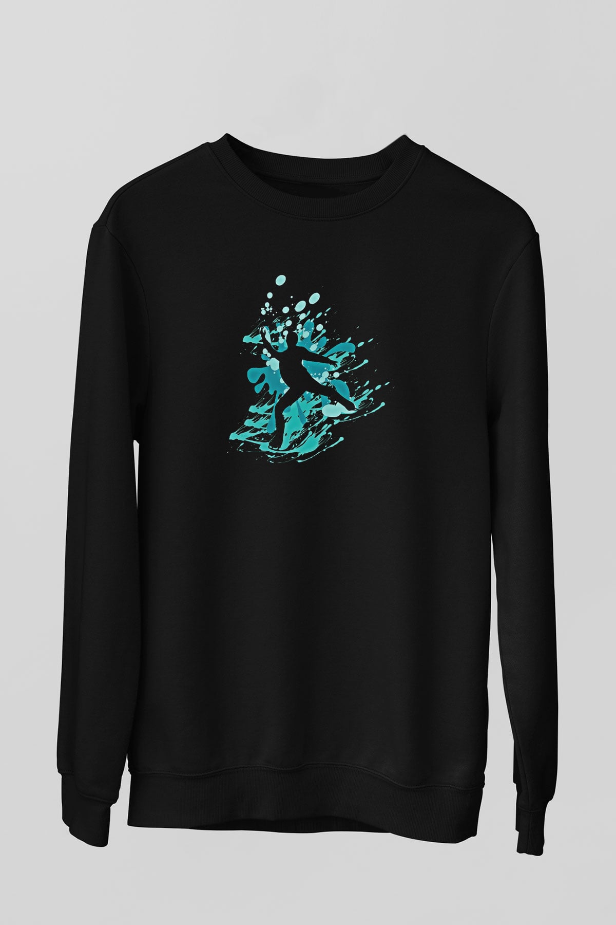 Buz Pateni - Ice skating Baskılı Unisex Siyah Sweatshirt