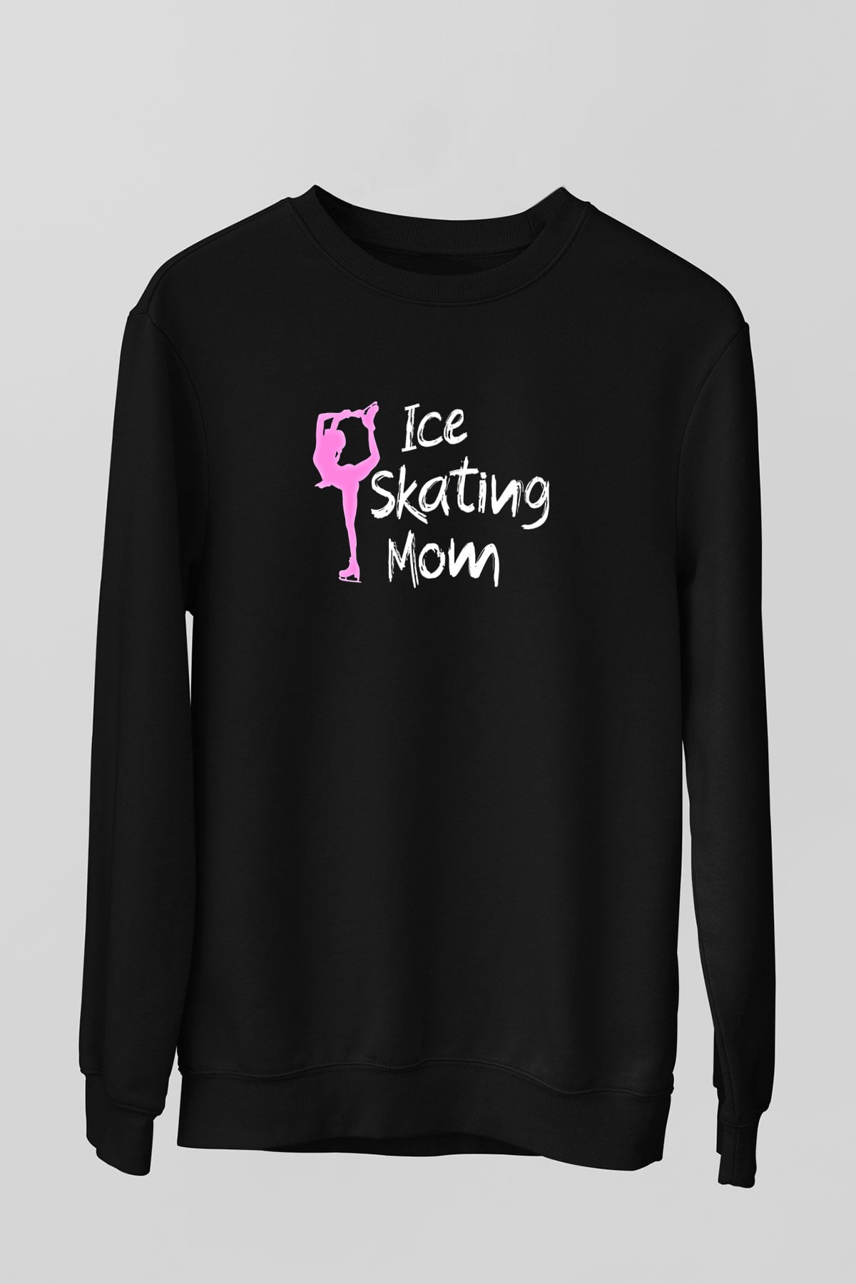 Buz Pateni - Ice skating Baskılı Unisex Siyah Sweatshirt
