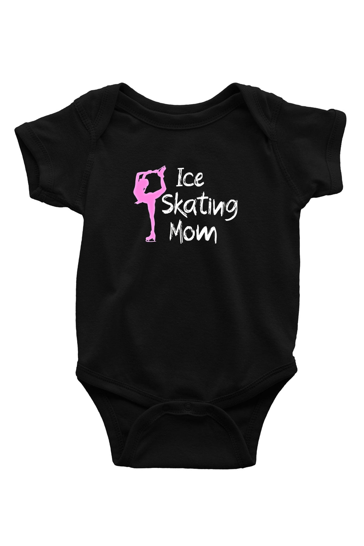 Buz Pateni - Ice skating Baskılı Unisex Siyah Bebek Body - Zıbın